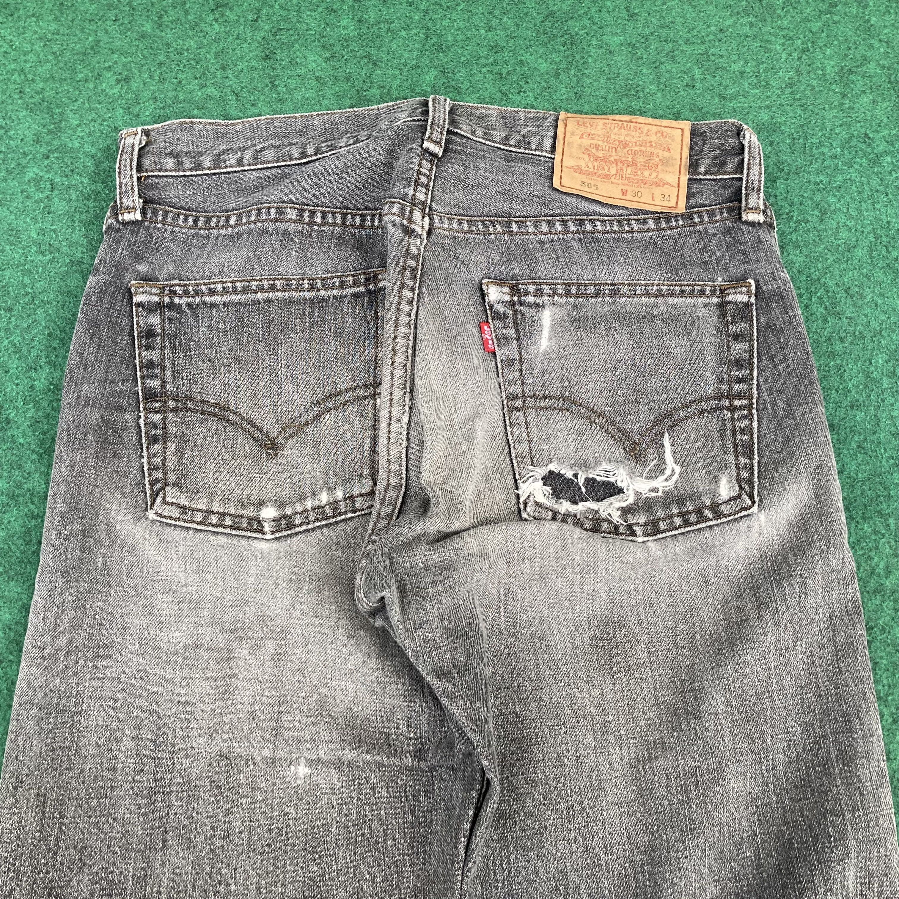 Levi's Vtg Levis 505 Distressed Ripped Loose Sz 30 Jeans Size US 30 / EU 46 - 12 Thumbnail