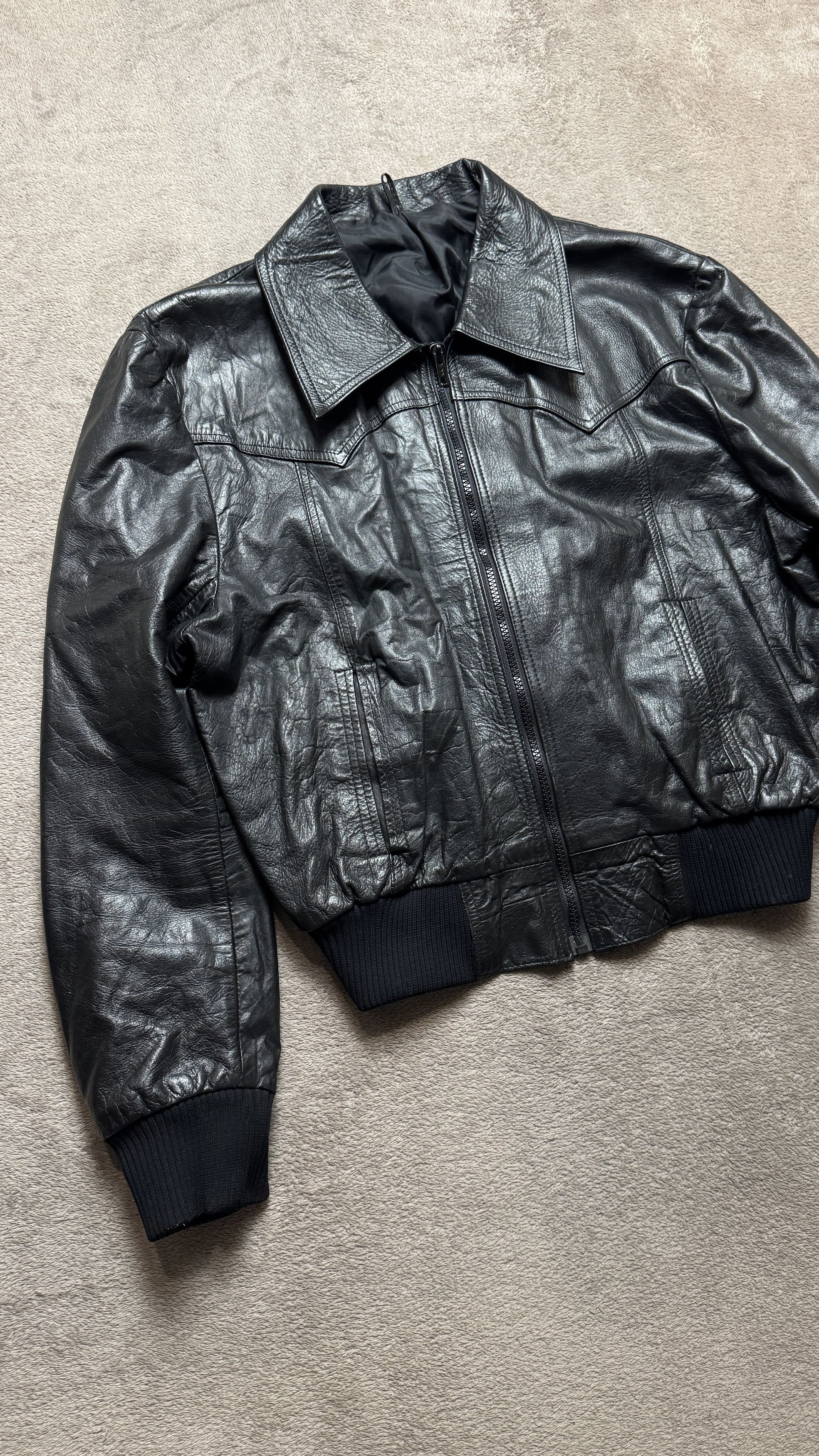 Genuine Leather Y2K Vintage Oversized Leather Bomber Jacket ysl gucci prada Size US S / EU 44-46 / 1 - 2 Thumbnail