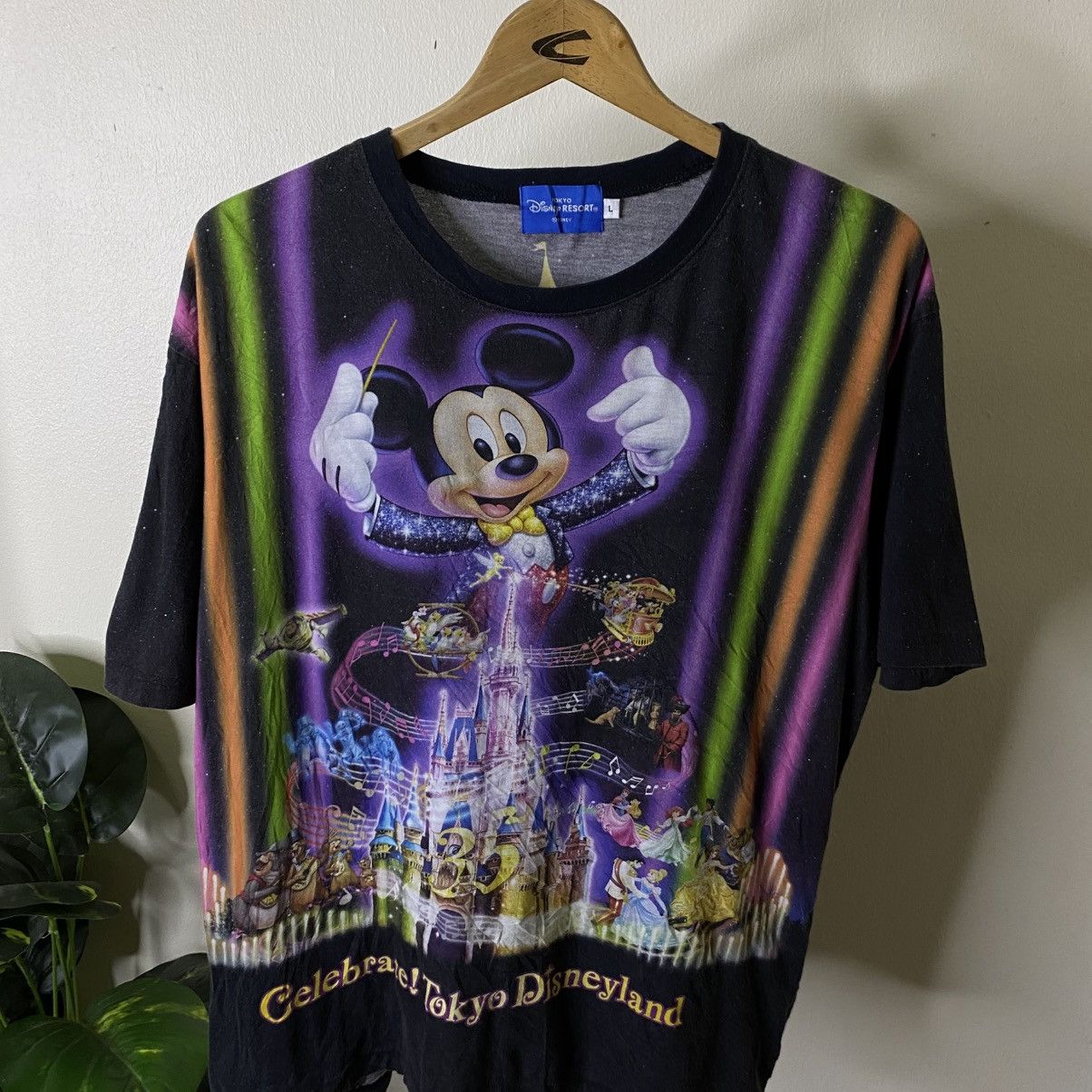 Disney Y2K Tokyo Disneyland 35th Anniversary Overprint CottonTshirt Size US L / EU 52-54 / 3 - 2 Thumbnail