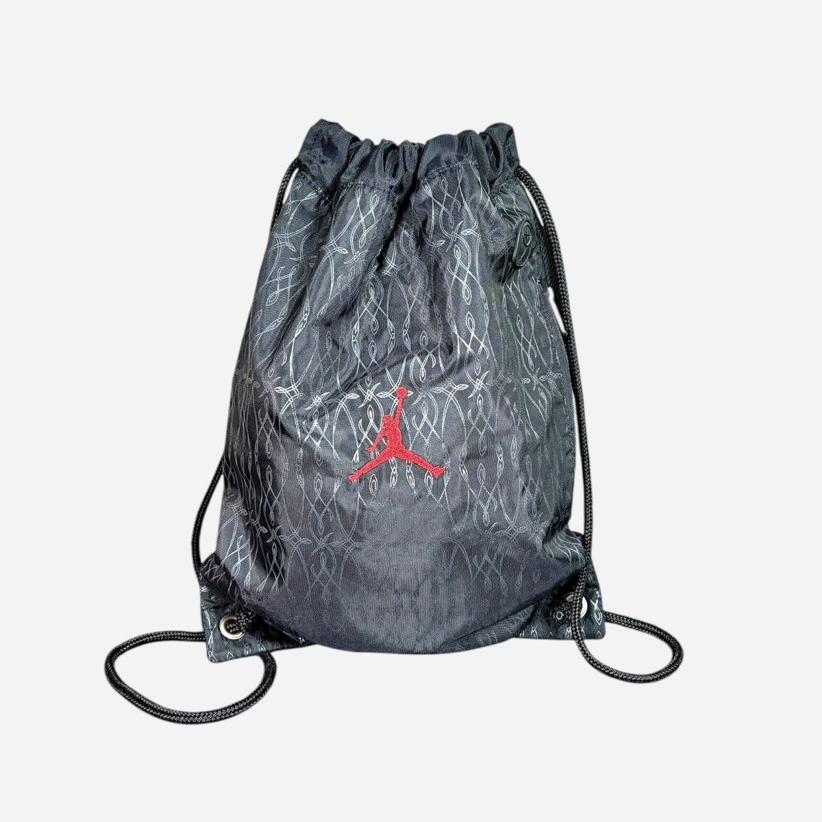 Jordan Brand Jordan Jump Man Black Pattern Padded Drawstring Gym Bag Size ONE SIZE - 1 Thumbnail