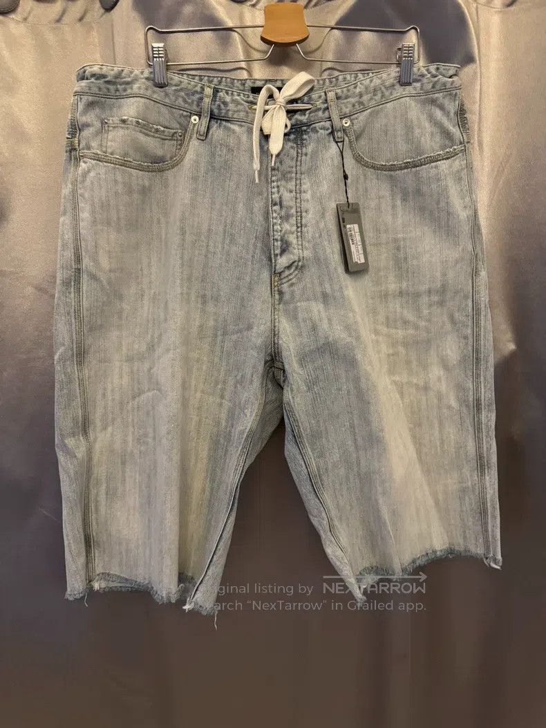 Balenciaga Balenciaga Drawstring Washed Blue Seven-Quarter Denim Shor Size US 29 - 1 Thumbnail