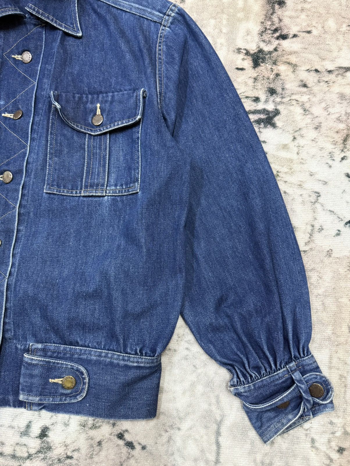 Japanese Brand × Norma Kamali × Vintage Norma Kamali Denim Bomber Jacket Size S / US 4 / IT 40 - 5 Thumbnail