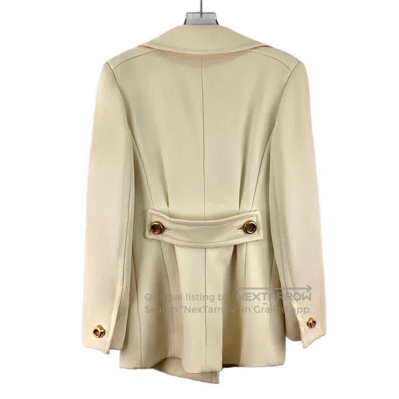 Prada Prada Beige wool lapel double-breasted long-sleeved coat Size XS / US 0-2 / IT 36-38 - 2 Thumbnail