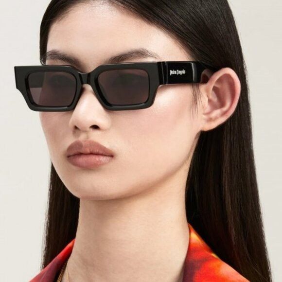 Palm Angels Palm Angels PERI086 HYDE 1045 Sunglasses Black Rectangle Size ONE SIZE - 3 Thumbnail