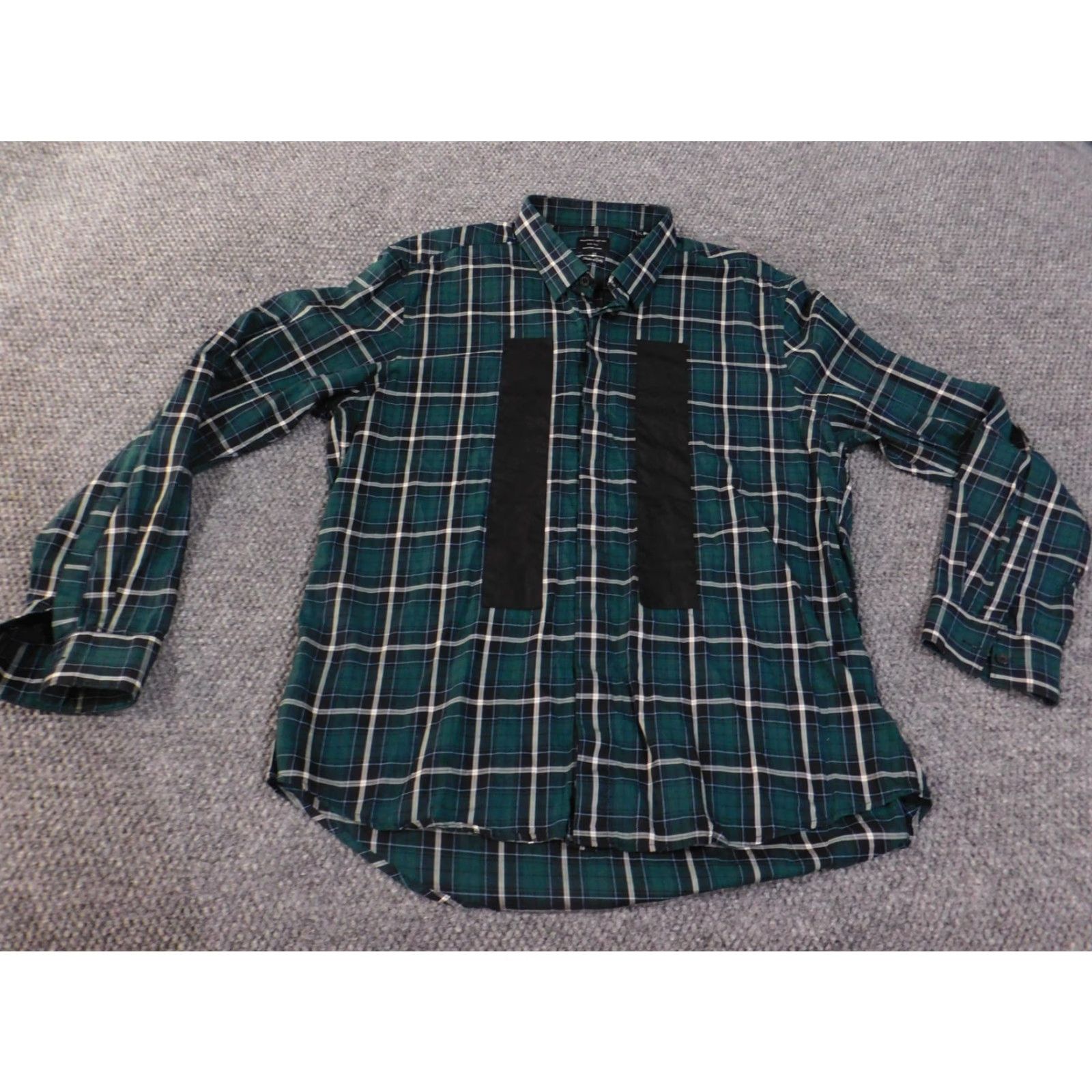 Vintage 7Diamonds Shirt Mens XL Green Plaid Long Sleeve Button Up Casual Patch Cotton Size US XL / EU 56 / 4 - 2 Thumbnail