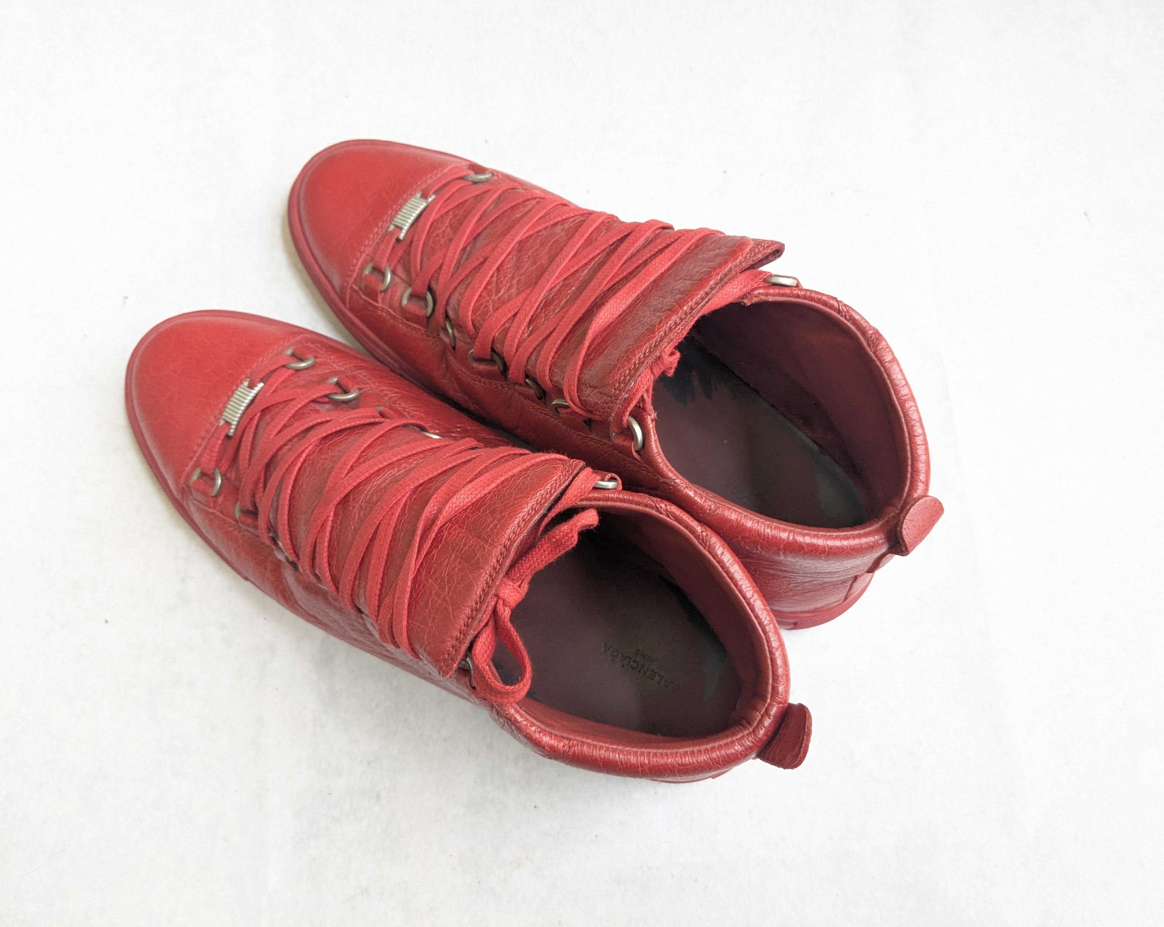 Balenciaga Balenciaga Arena Sneakers Red 12 High Tops Leather Size US 12 / EU 45 - 12 Thumbnail