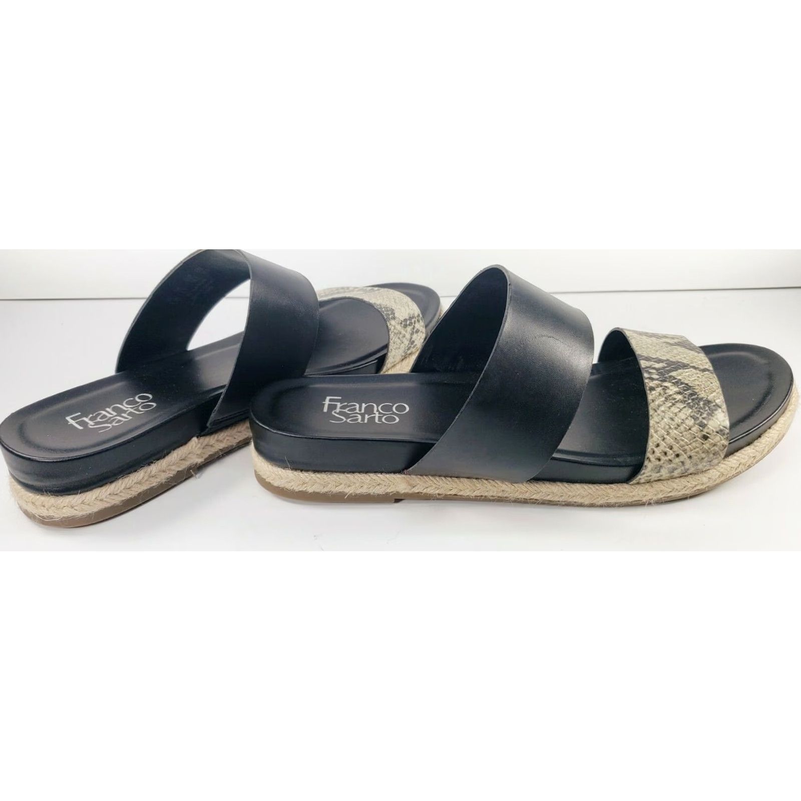 Franco Sarto Franco Sarto Babs Snakeskin Slides Sandals Black Size 8.5 Espadrille Flats Womens Shoes Size US 9 / IT 39 - 6 Thumbnail