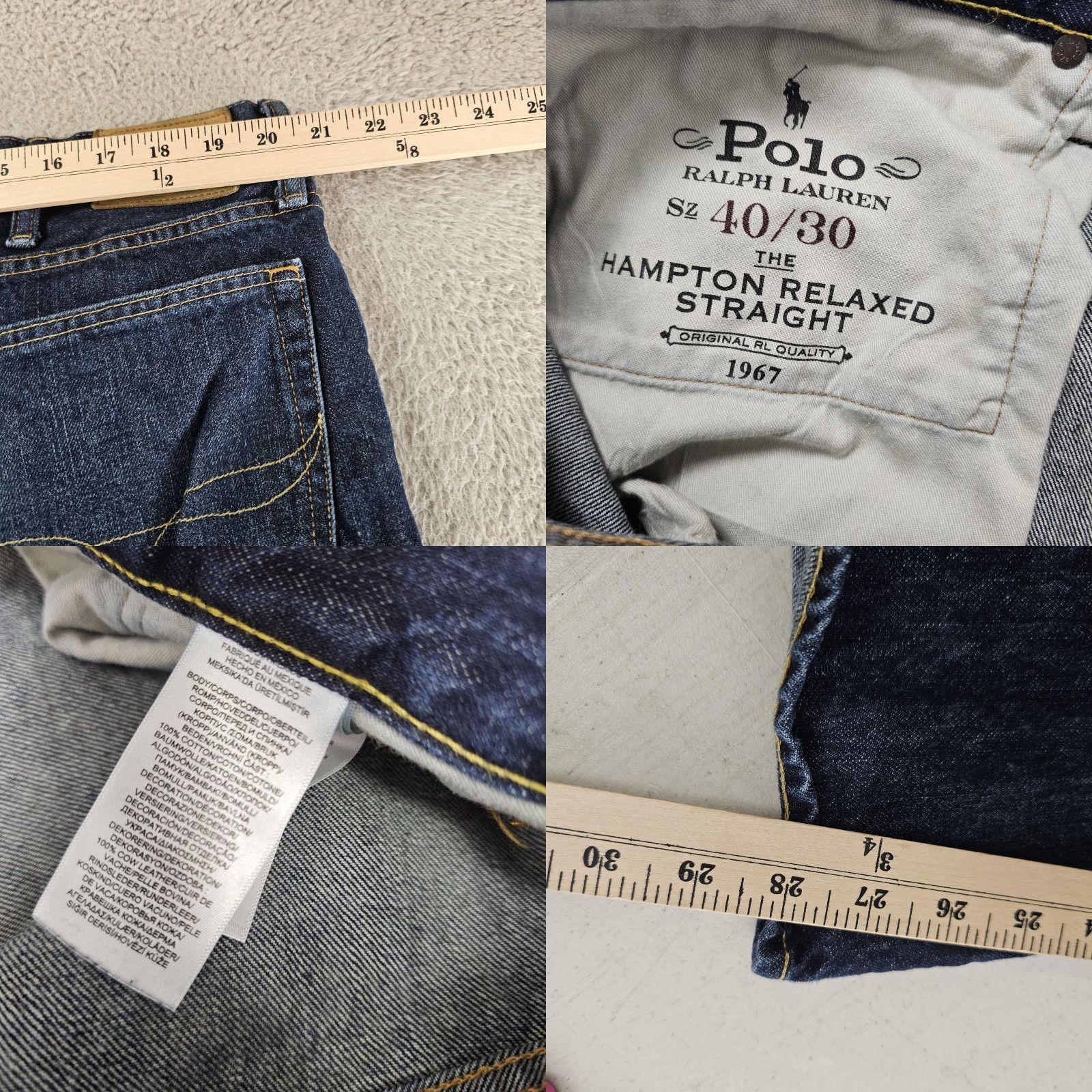 Polo Ralph Lauren Polo Ralph Lauren Jeans Mens 40x28 Hampton Relaxed Straight Denim Size US L / EU 52-54 / 3 - 8 Thumbnail
