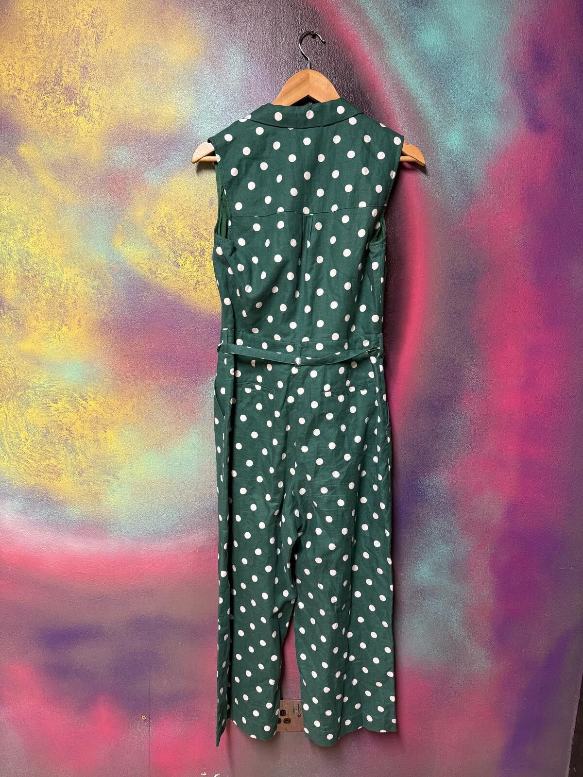 Other Boden Emeraled Green &White Polka Dot Jumpsuit Size M / US 6-8 / IT 42-44 - 5 Thumbnail
