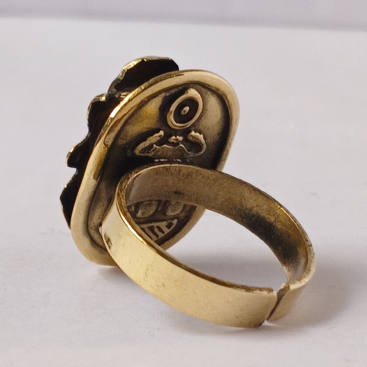 Handmade Vintage Egyptian Brass Scarab Ring – Handmade Adjustable Size ONE SIZE - 3 Thumbnail