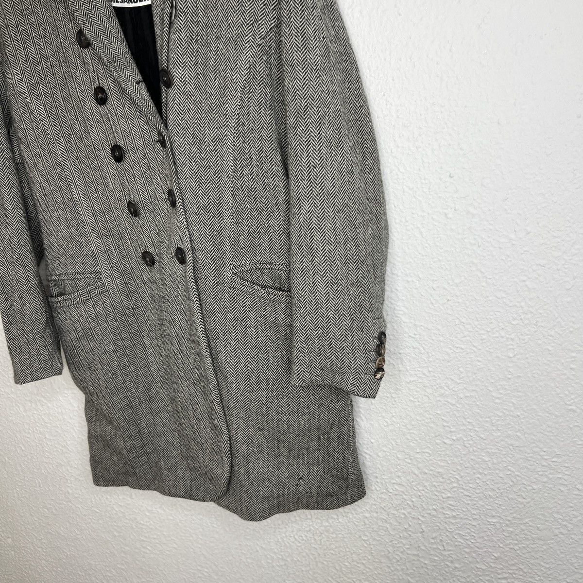 Jil Sander Vintage Jil Sander Pea Coat Jacket Long Blazer Wool Gray Size M / US 6-8 / IT 42-44 - 3 Thumbnail