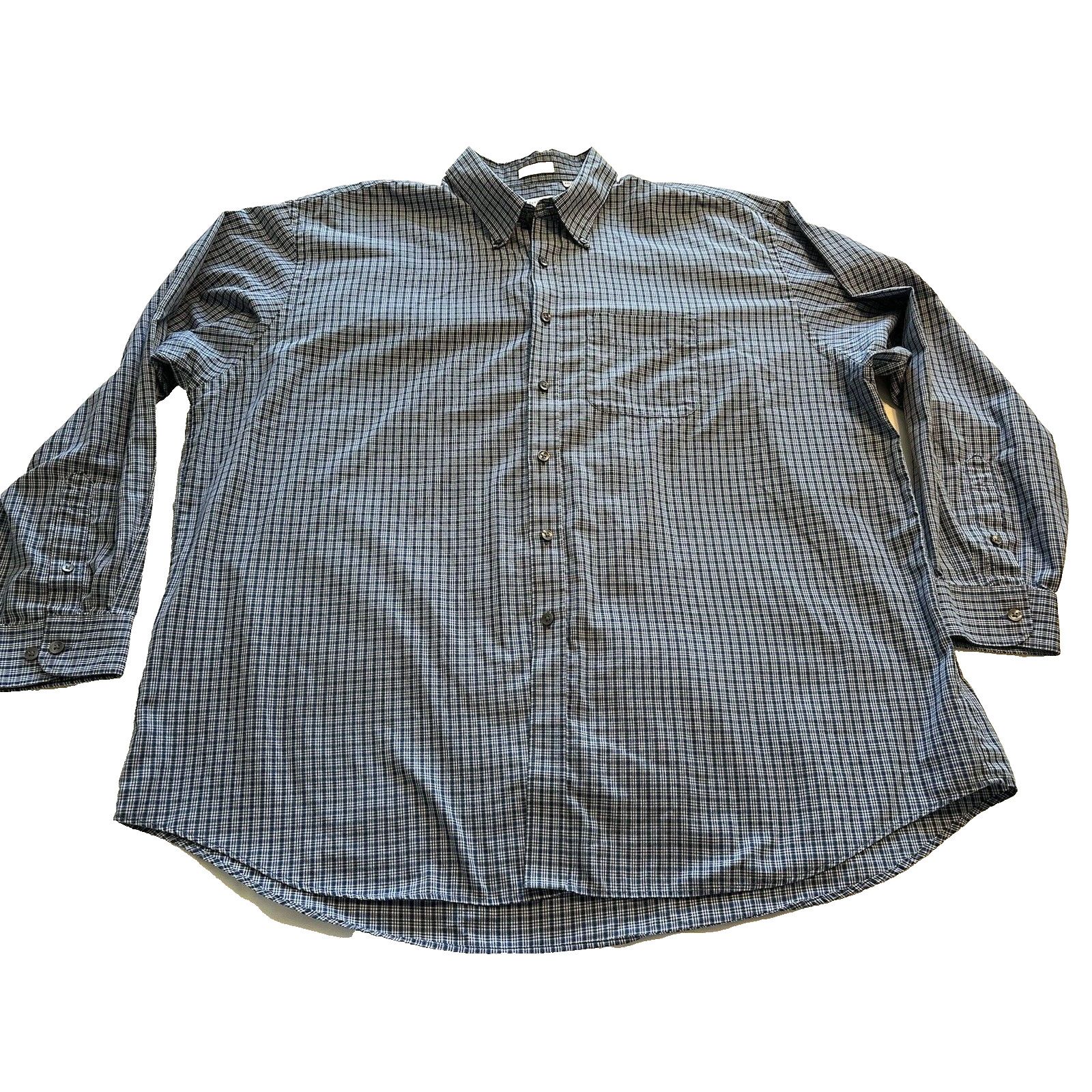 Van Heusen Van Heusen Button Shirt NoWrinkle Blue/Black/White Check XXL Size US XXL / EU 58 / 5 - 1 Thumbnail