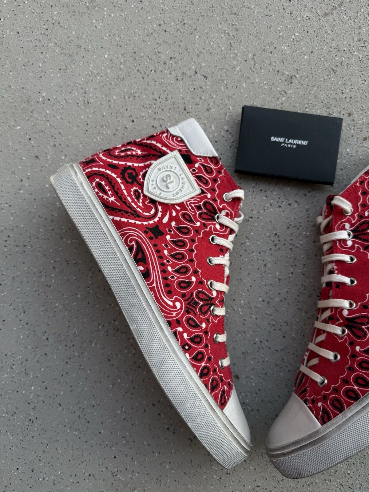 Saint Laurent Paris Saint Laurent Canvas Bedford Bandana Mens High Top Sneakers Size US 9 / EU 42 - 4 Thumbnail