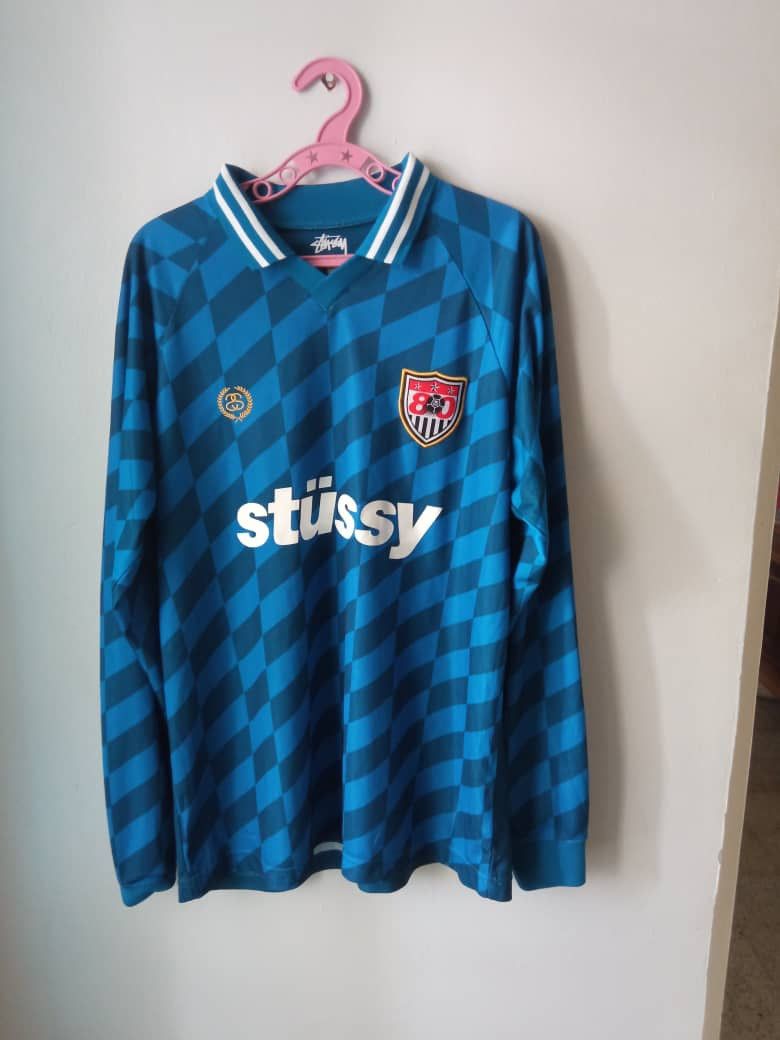 Hypebeast STUSSY BLUE SOCCER JERSEY Size US L / EU 52-54 / 3 - 1 Thumbnail