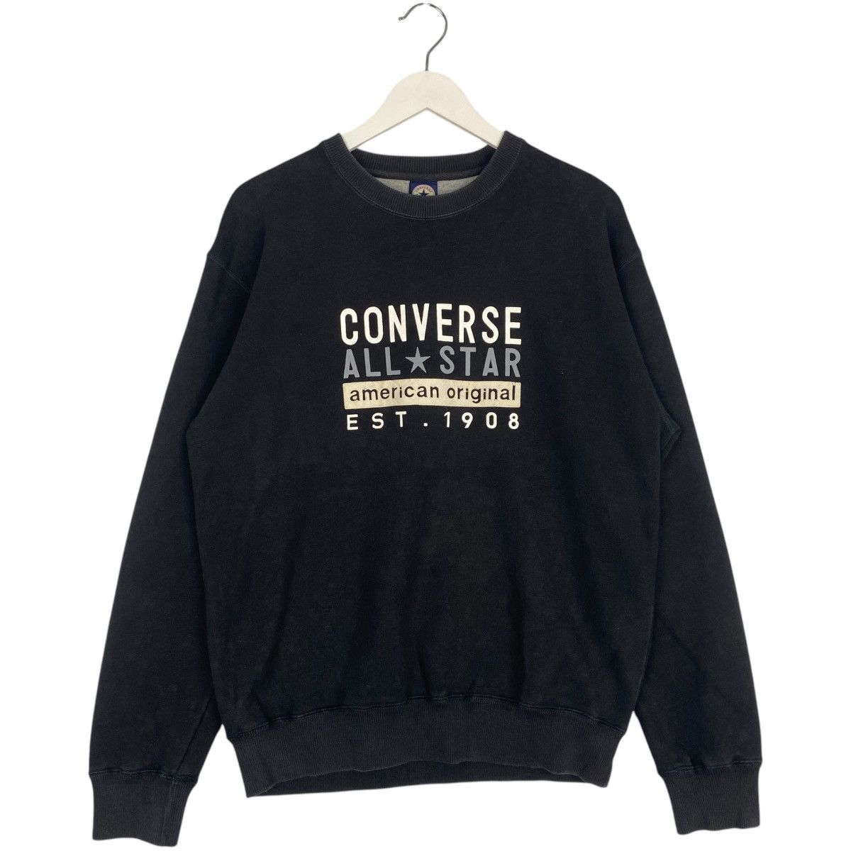 Converse Vintage Converse All Star Crewneck Sweatshirt Black Size L Size US L / EU 52-54 / 3 - 1 Thumbnail