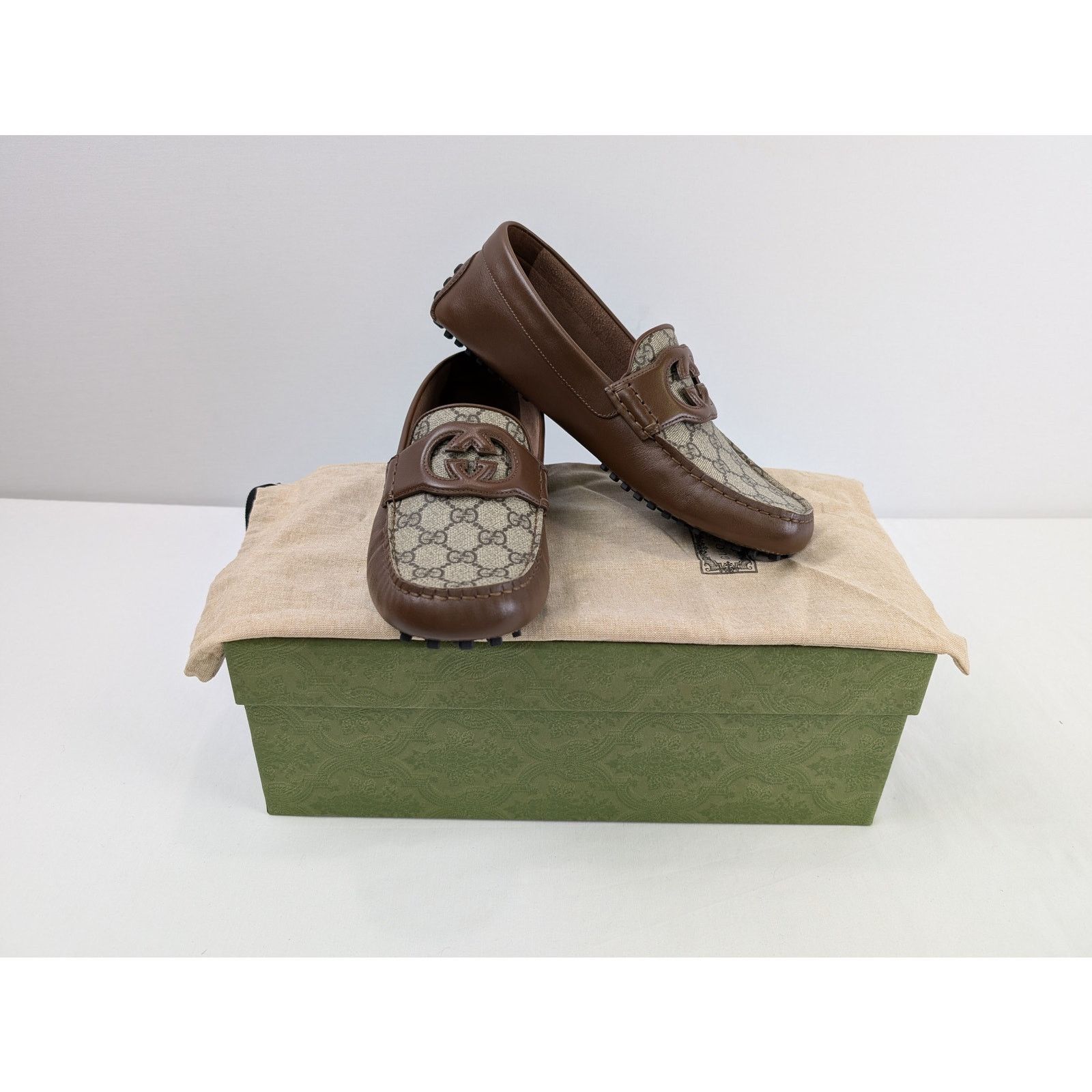Gucci o1rshd1 Leather Upper and Rubber Loafers in Brown Size US 11 / EU 44 - 17 Thumbnail