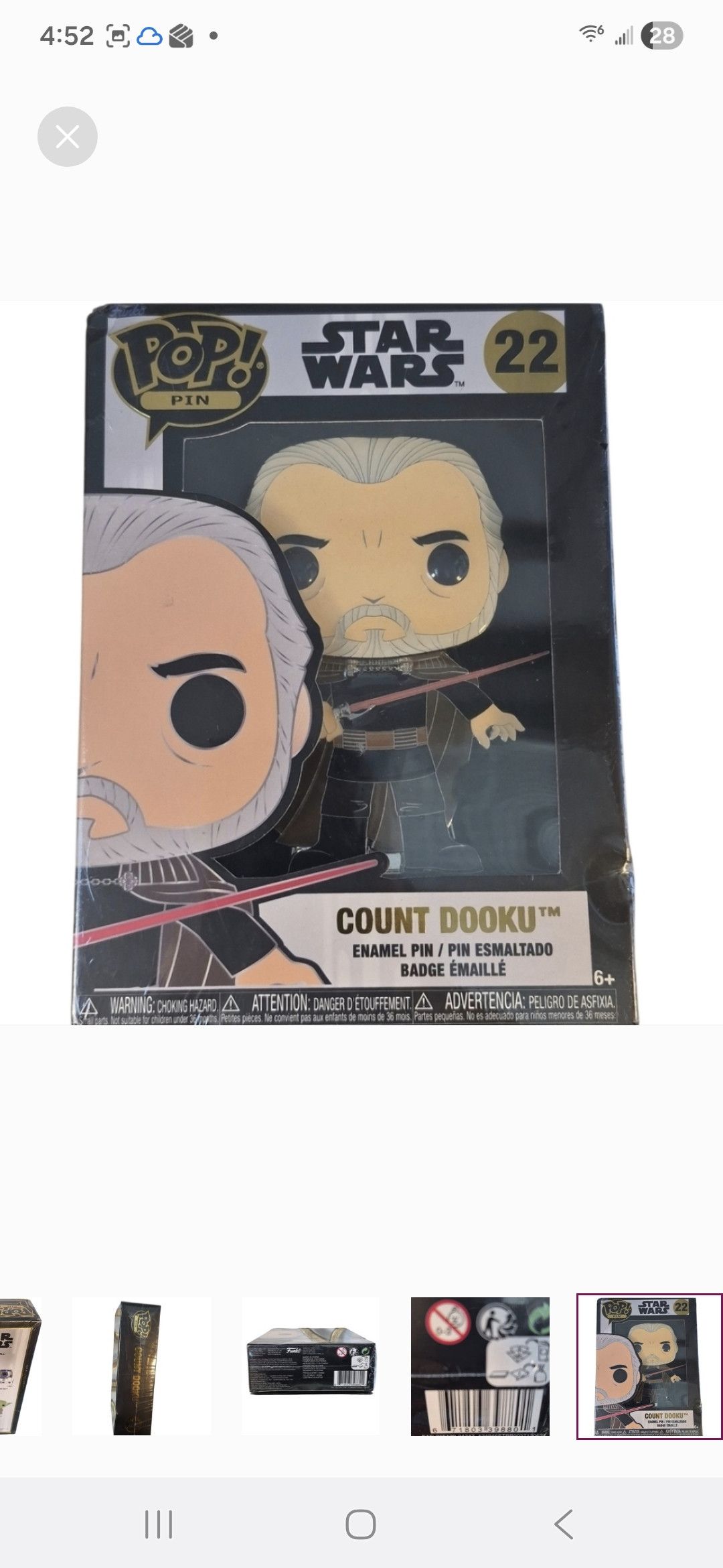 Other Funko × Star Wars POP PIN Count Dooku Enamel Pin Size ONE SIZE - 6 Thumbnail