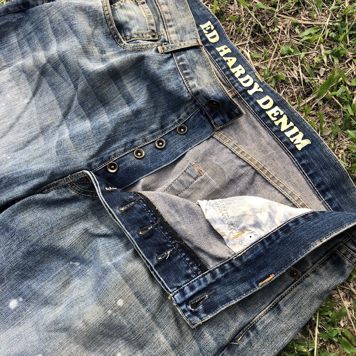 Christian Audigier Vintage Faded Ed Hardy By Christian Audigier Denim Pants Size US 42 / EU 58 - 12 Thumbnail