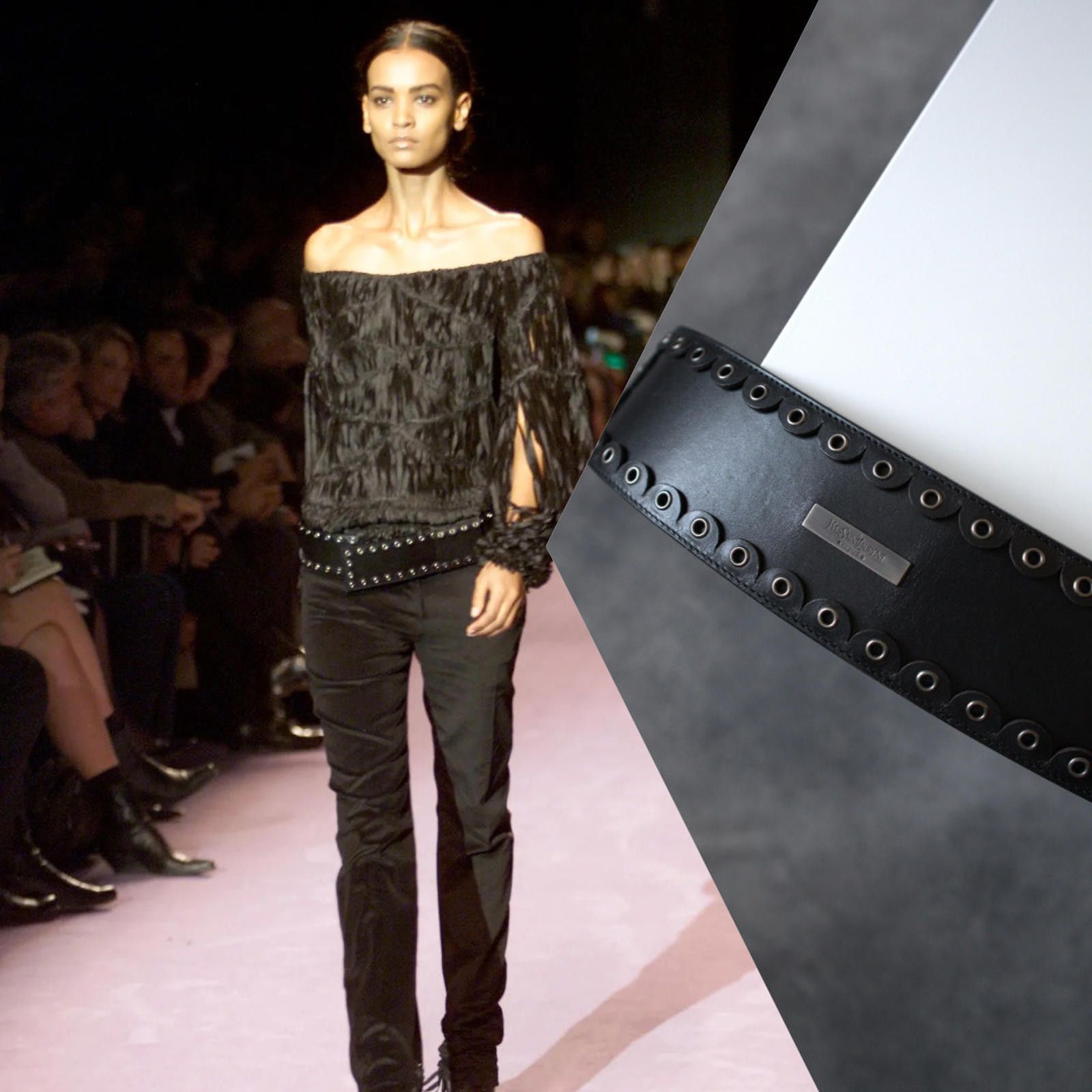 Saint Laurent Paris F/W 2001 Yves Saint Laurent RUNWAY Wide Embellishments Belt Size ONE SIZE - 1 Thumbnail