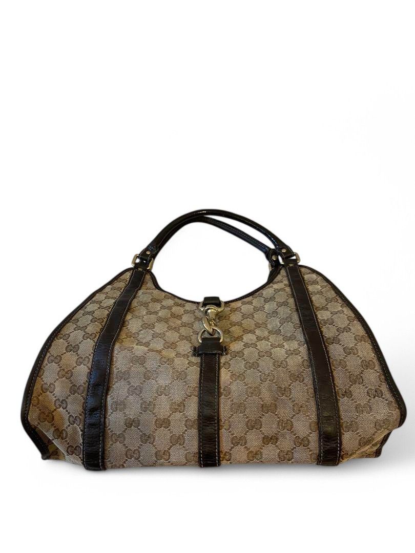 Gucci Gucci - Jackie One Shoulder Bag Brown Beige Monogram Size ONE SIZE - 9 Thumbnail