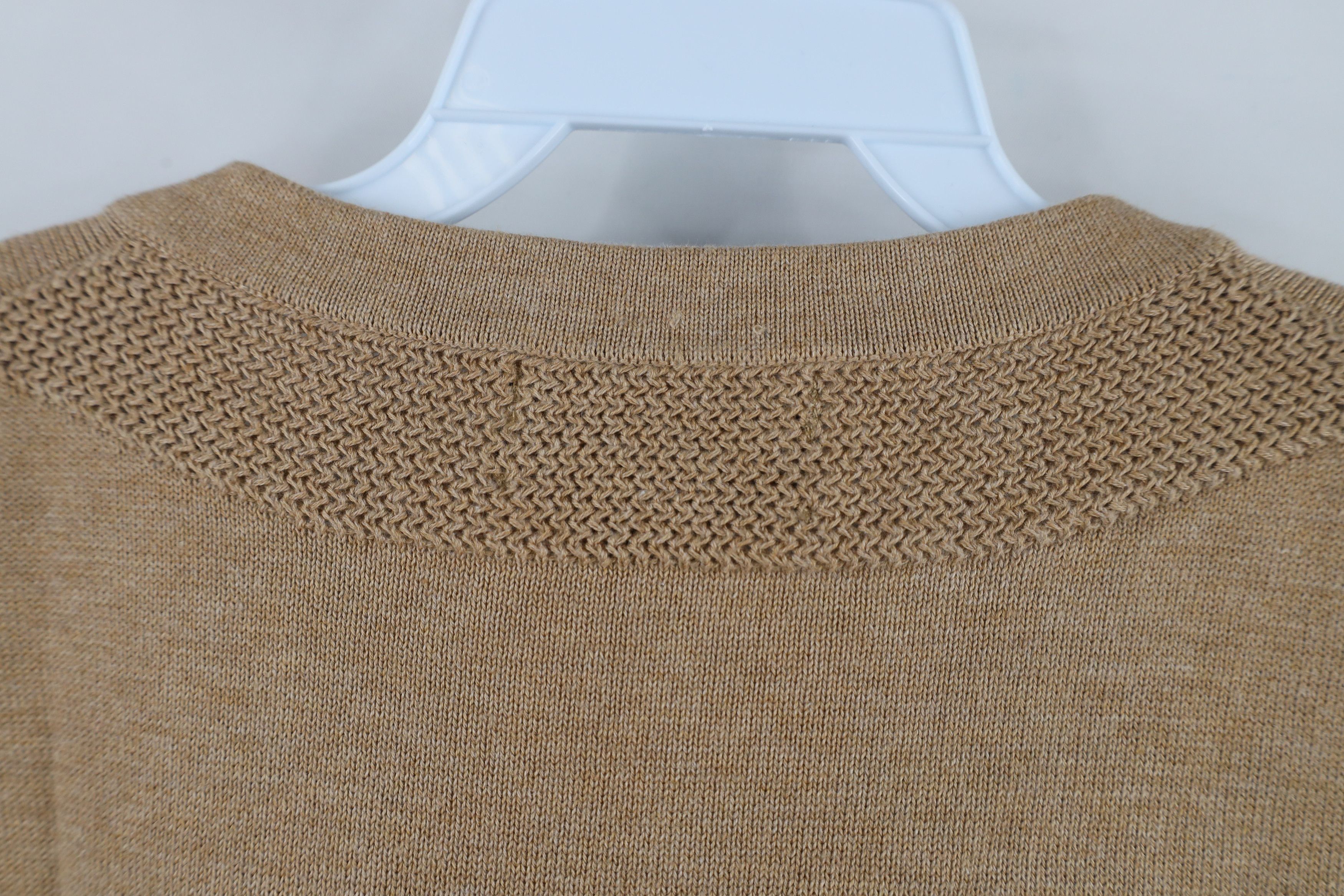Lands' End × Vintage Vintage 90s Lands End Cotton Knit V-Neck Sweater Vest Beige Size US XL / EU 56 / 4 - 8 Thumbnail