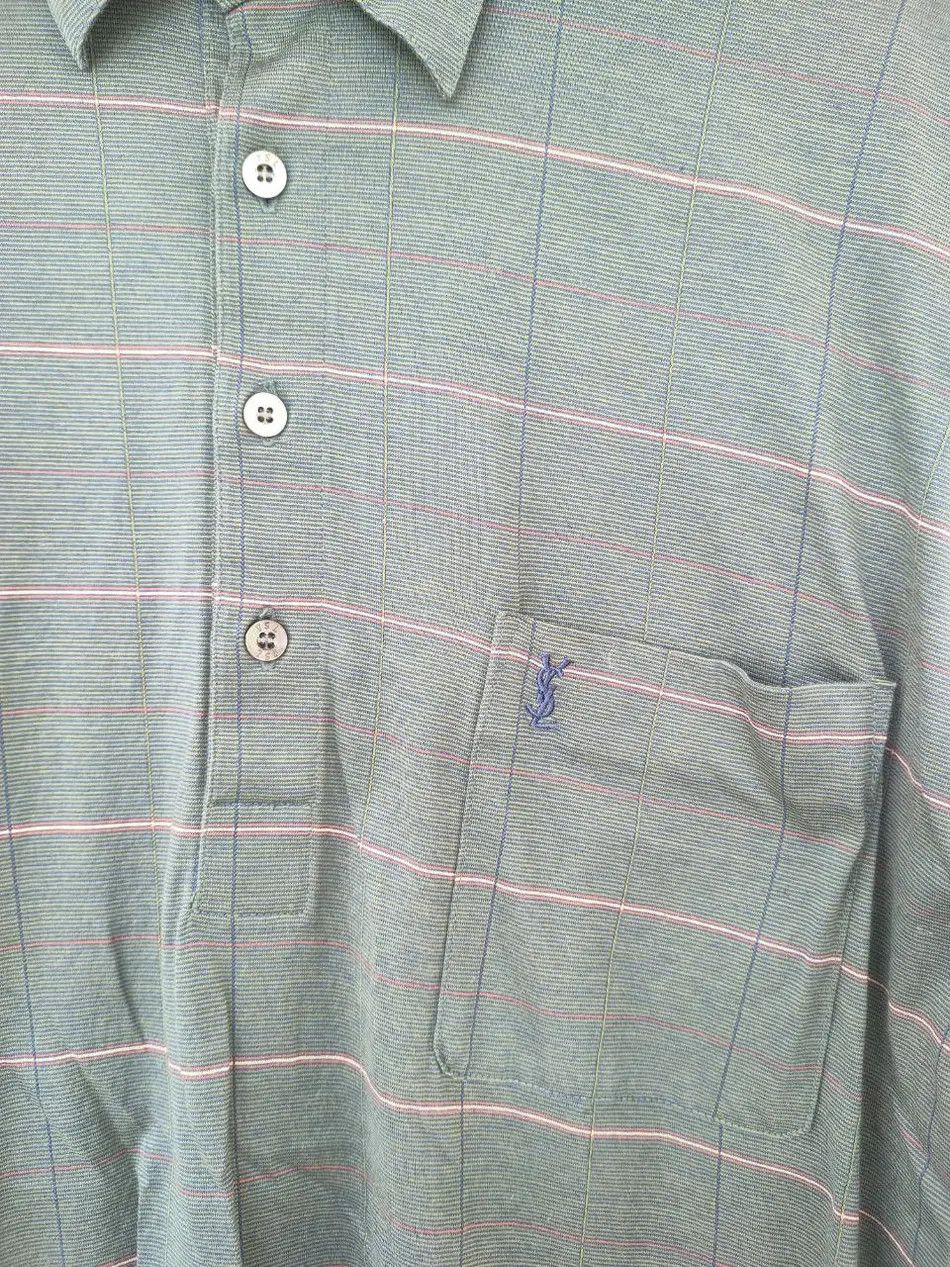 Vintage Vintage YSL Checkered Long Sleeve Polo Size US M / EU 48-50 / 2 - 2 Thumbnail