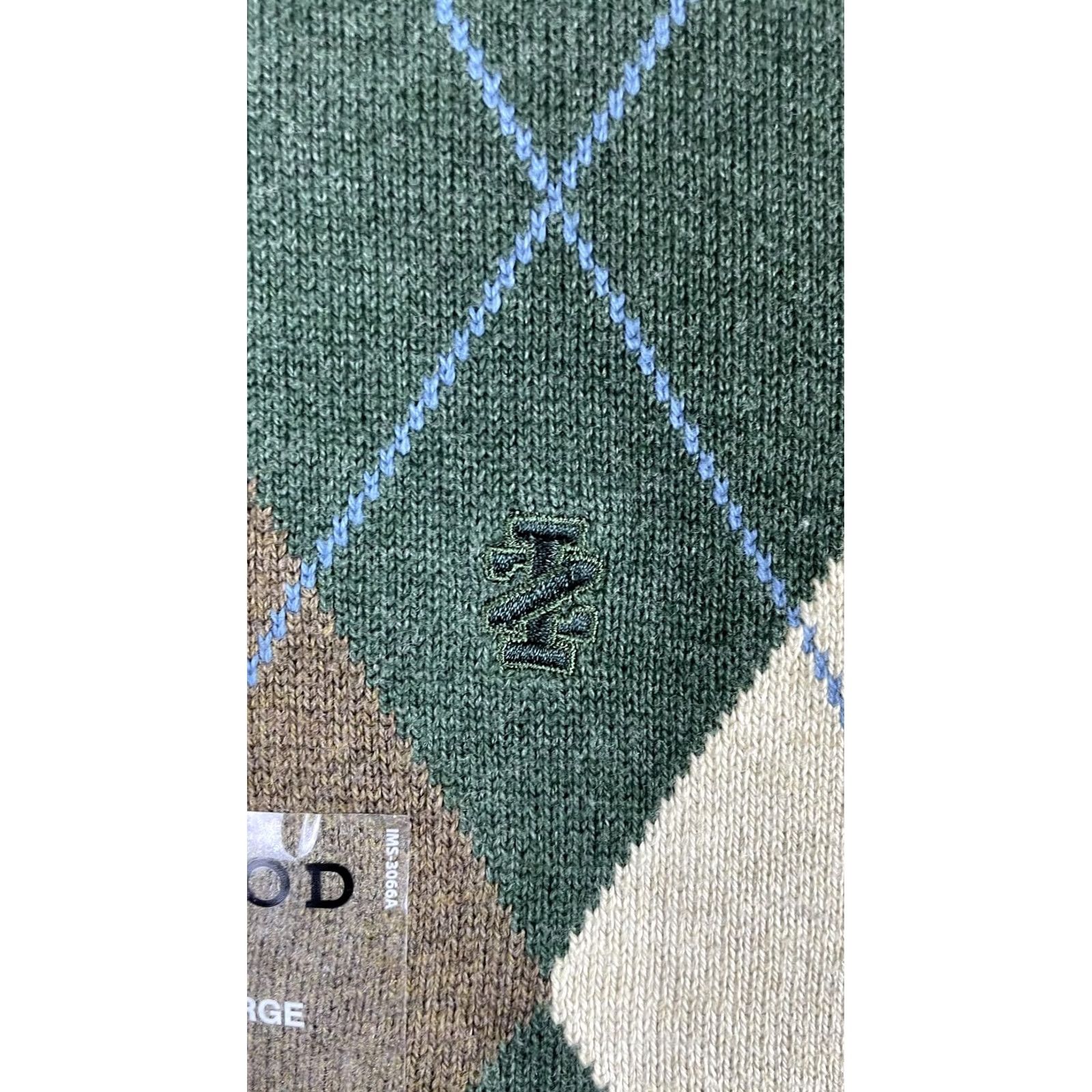 Izod IZOD Vest Mens Large Green Argyle V-Neck Cotton Knit Preppy Casual Golf Sleeveless Pullover Size US L / EU 52-54 / 3 - 2 Thumbnail