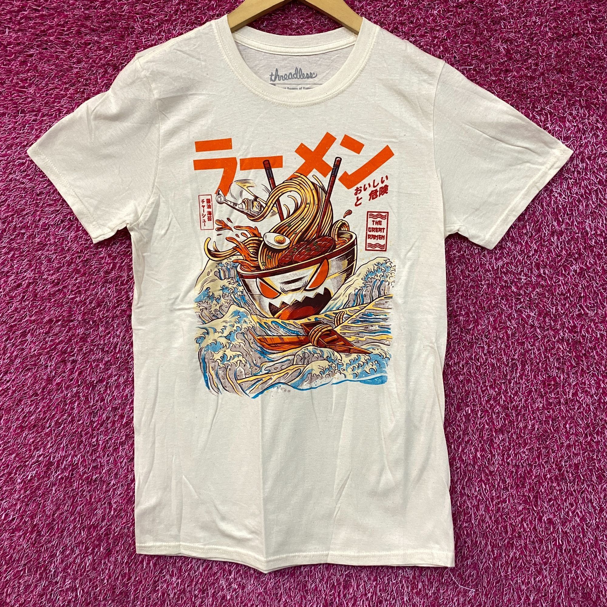 Threadless The Great Ramen Kaiju Monster Beige Tshirt size Small Size US S / EU 44-46 / 1 - 1 Thumbnail