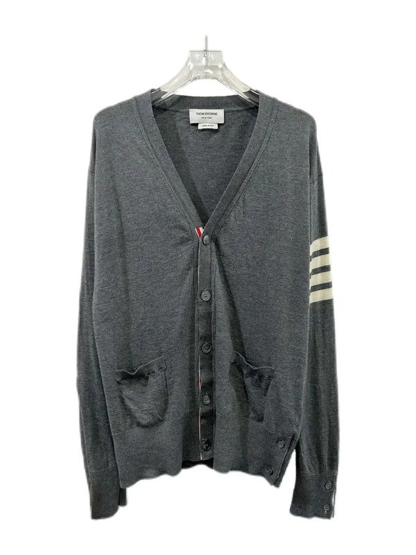 Thom Browne Women's Gray Wool Cardigan 0089