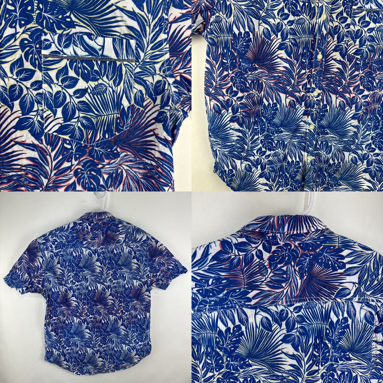 Tommy Bahama Tommy Bahama Mens L Blue Floral Print Button Down Short Sleeve Hawaiian Shirt - Regular Fit Size US L / EU 52-54 / 3 - 8 Thumbnail