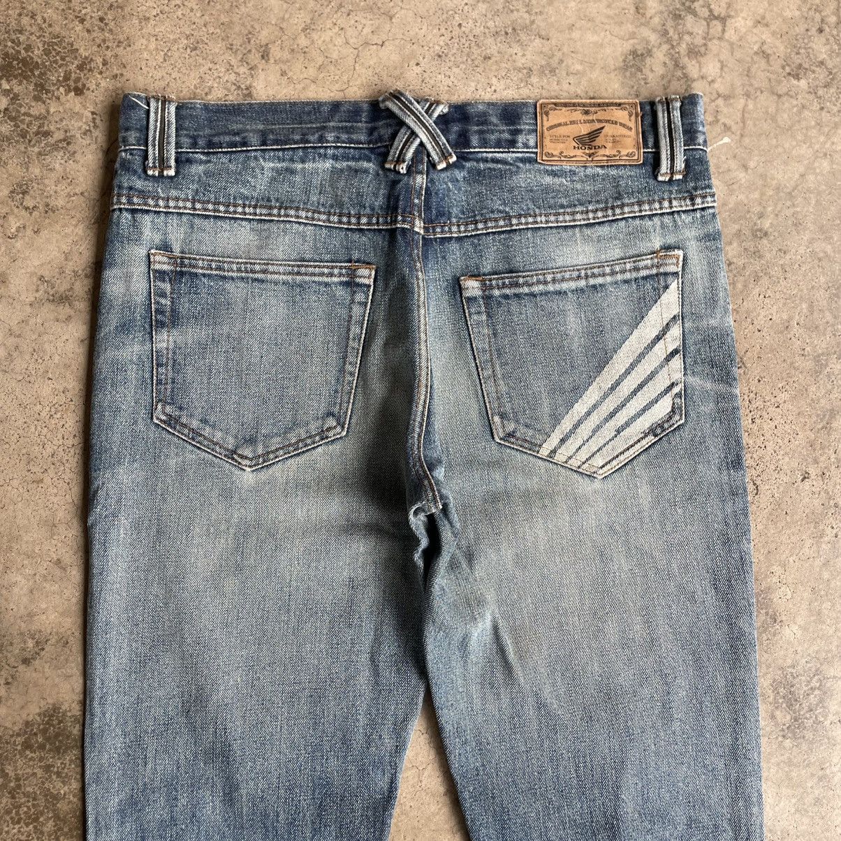 Honda 🔥🇯🇵Vintage Honda Stoned Washed Ripped Distress Denim Jeans Size US 34 / EU 50 - 5 Thumbnail