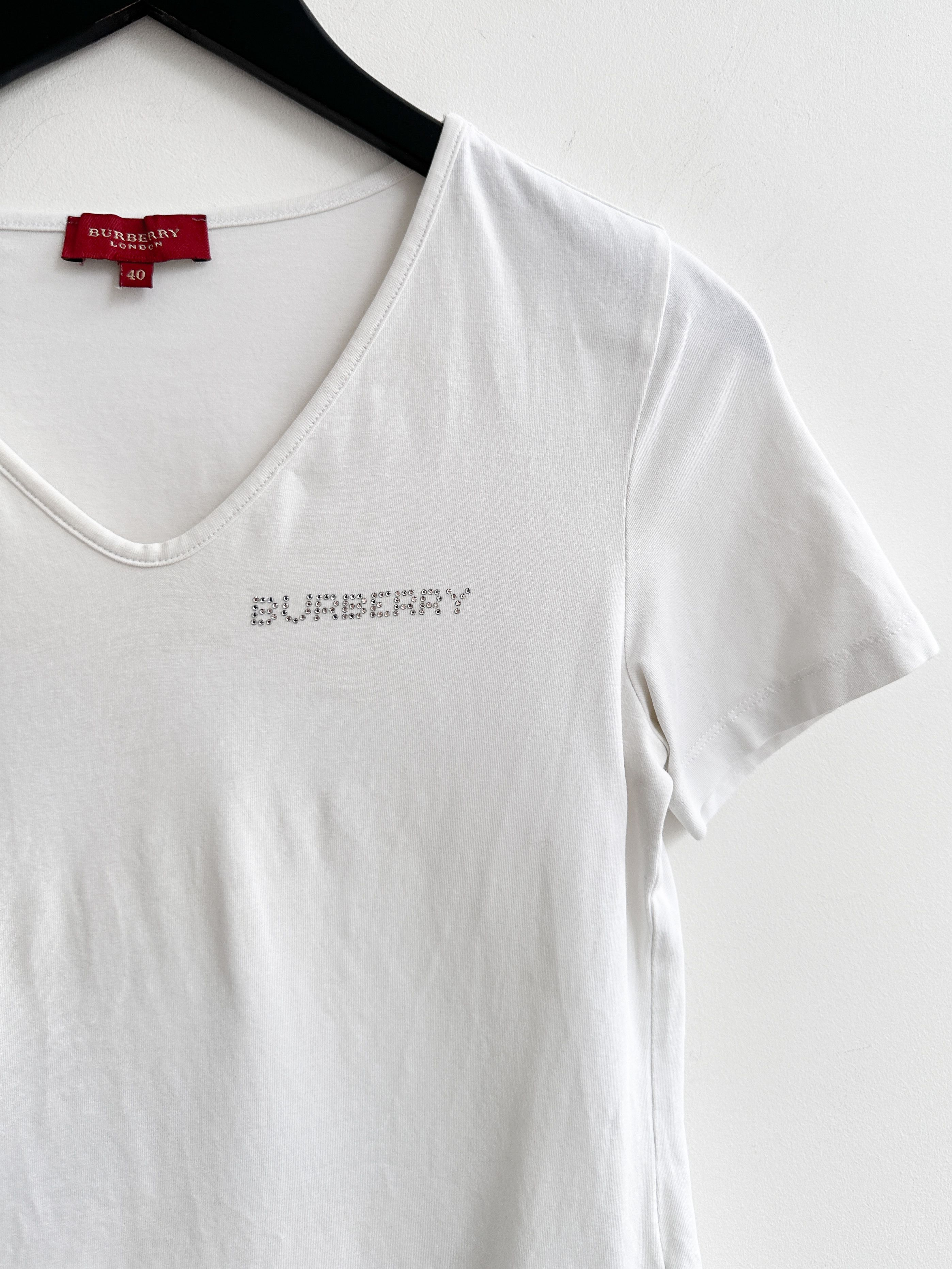 Burberry Burberry White Tee Shirt Size S / US 4 / IT 40 - 3 Thumbnail