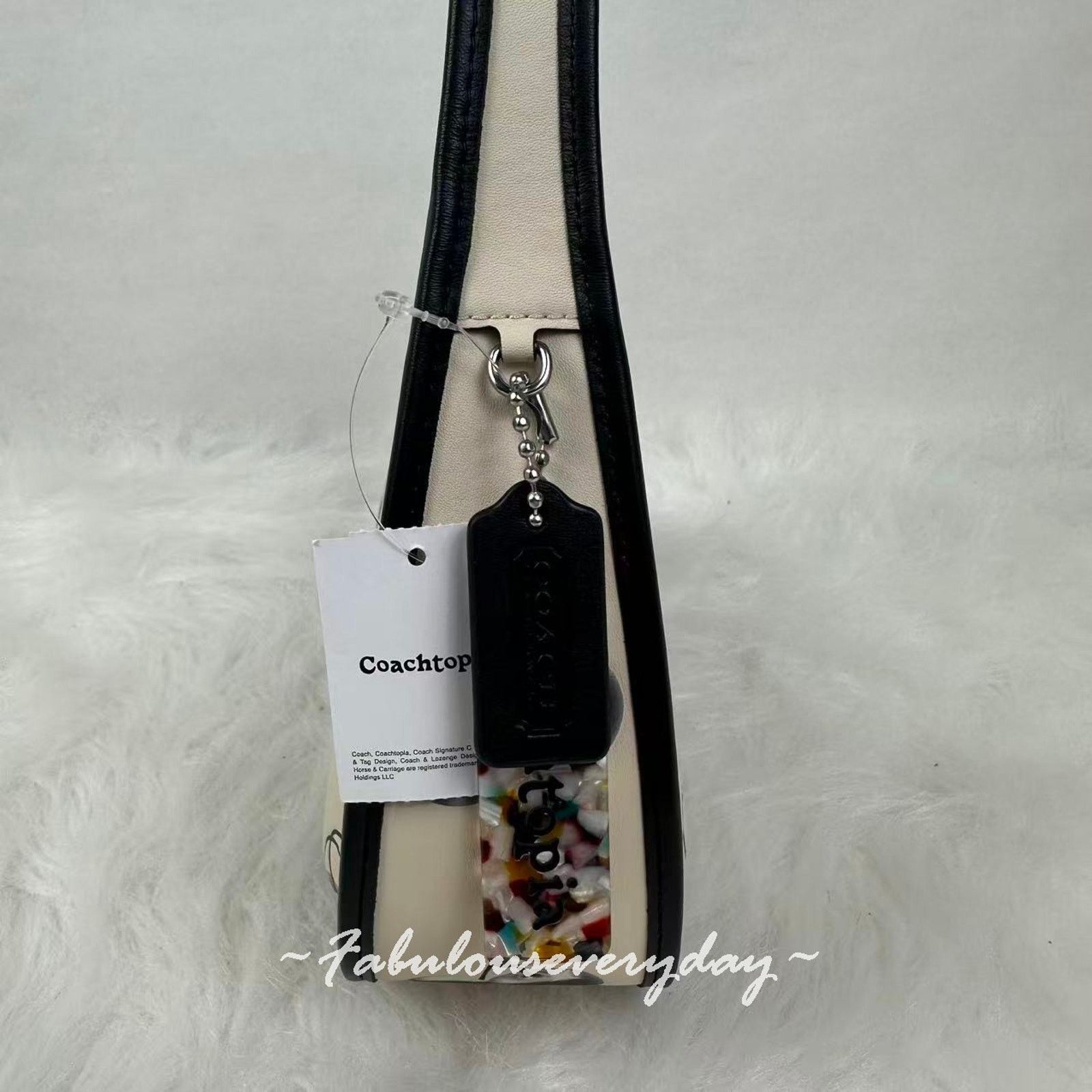 Coach Coach Ergo Cherry Bag in Coachtopia Leather Black/Cloud Size ONE SIZE - 5 Thumbnail