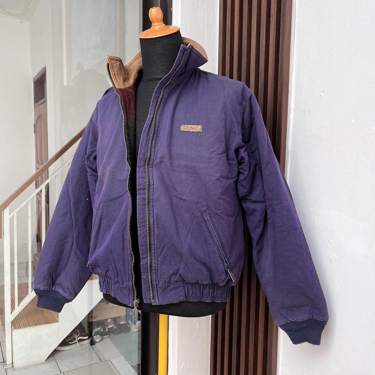L.L. Bean × Vintage Vintage 80/90 S LL Bean Lined Blanket Detroit Jacket Leather Size US M / EU 48-50 / 2 - 3 Thumbnail