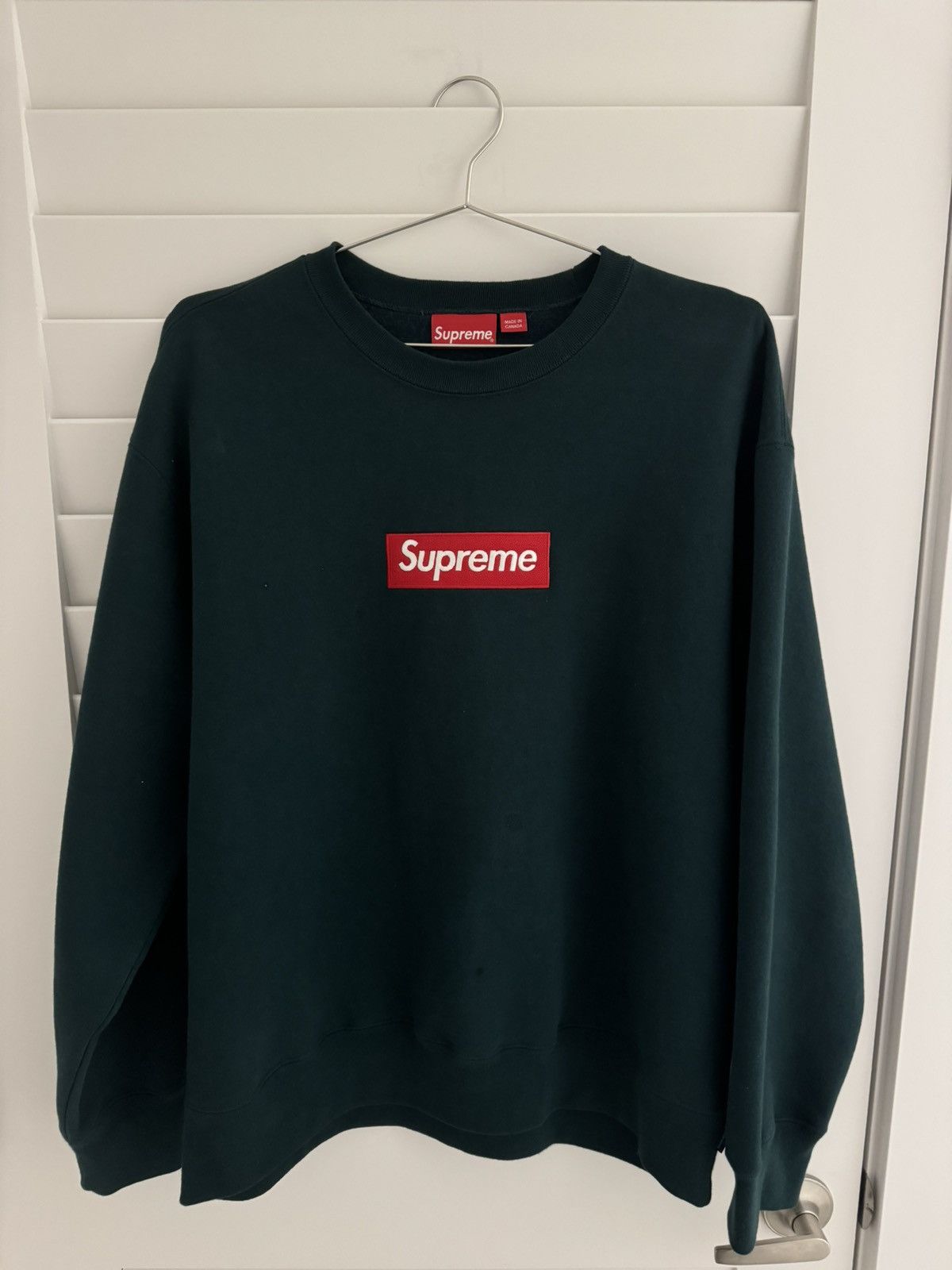 Supreme Supreme Box Logo Crewneck Dark Pine 🌲 FW22 Large | Grailed