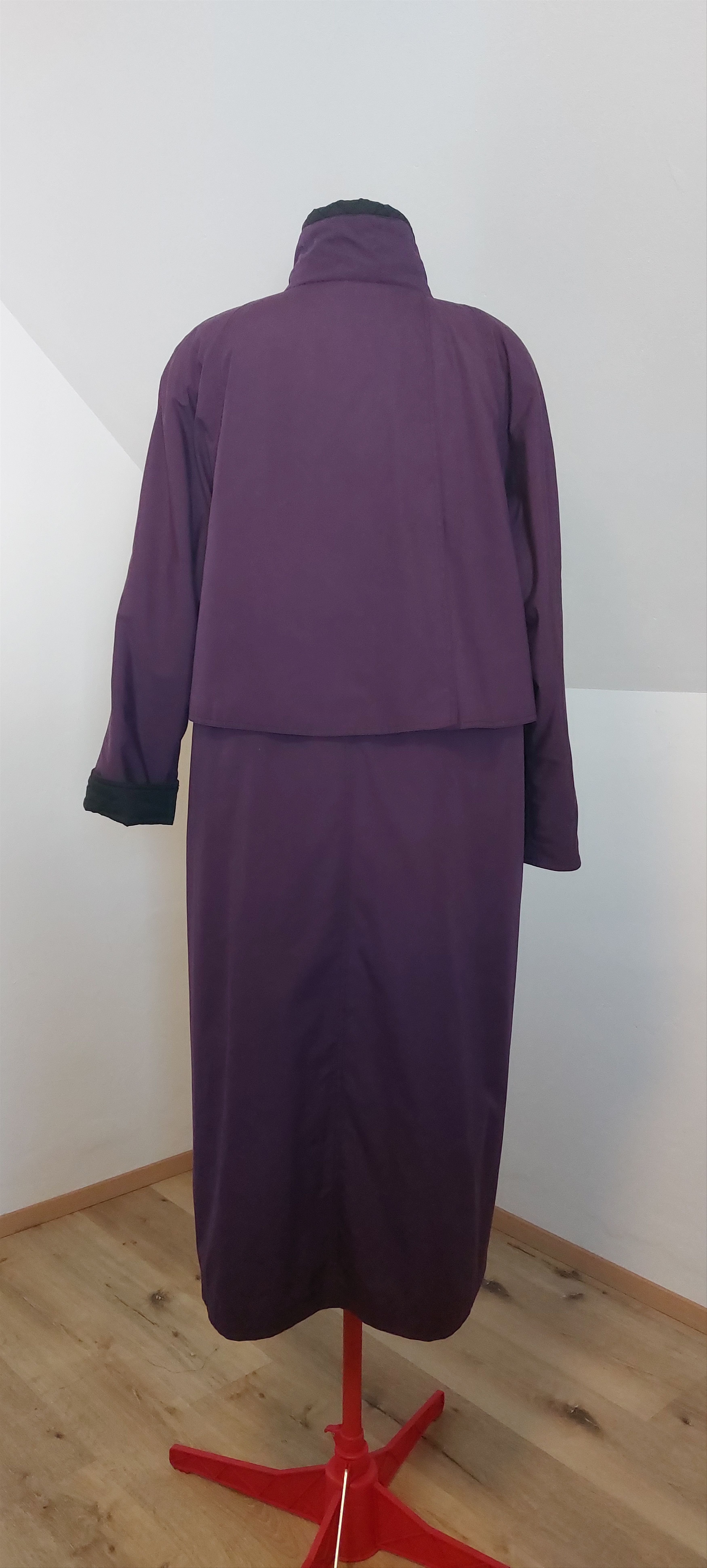 Vintage Vintage Long Purple Coat – Oversized, Hidden Buttons Size L / US 10 / IT 46 - 3 Thumbnail
