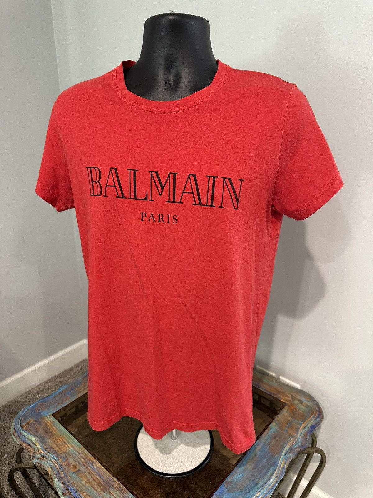 Balmain Red Balmain Logo T Shirt Size US M / EU 48-50 / 2 - 1 Thumbnail