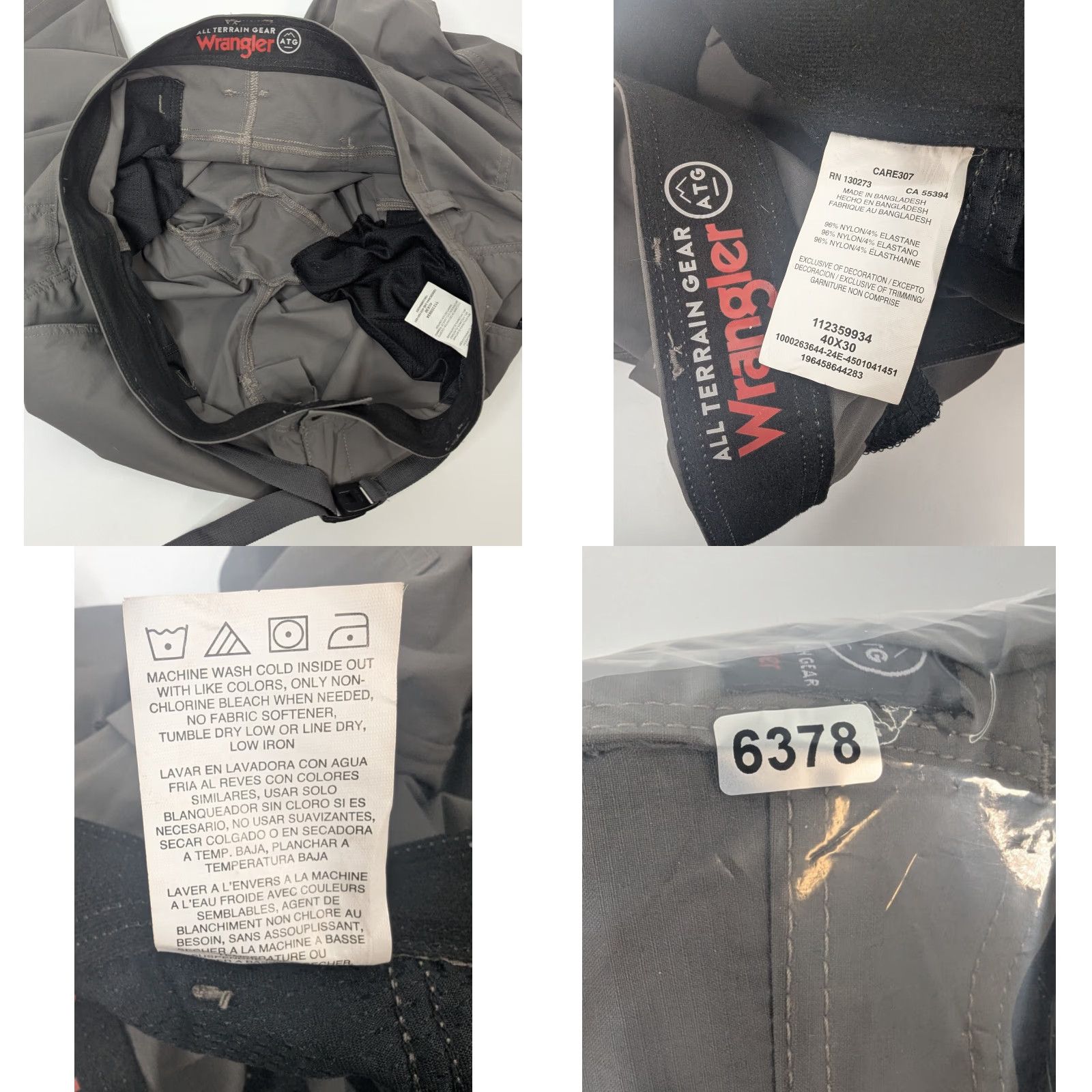 Wrangler Wrangler Pants Mens 40X30 Gray Flex Cargo Workwear Belted 5-Pocket Nylon Spandex Straight Regular Size US 40 / EU 56 - 8 Thumbnail