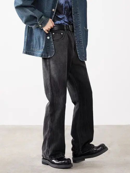 VIBE Vintage Street Washed and Aged Loose Casual Black Jeans Size US 34 / EU 50 - 4 Thumbnail