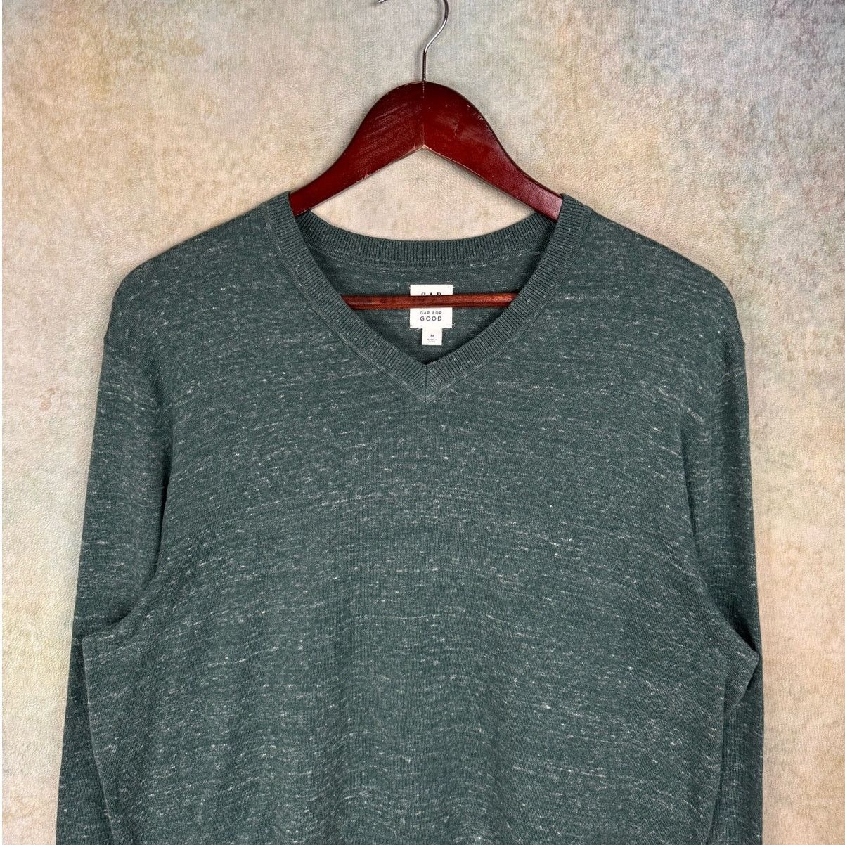 Gap × Vintage 2000s Gap V Neck Knit Sweater Mens Sz M Dark Gray Pullover Size US M / EU 48-50 / 2 - 4 Thumbnail