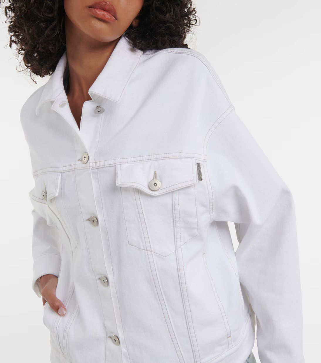 Brunello Cucinelli o1y0725 Jacket in White Size S / US 4 / IT 40 - 3 Thumbnail