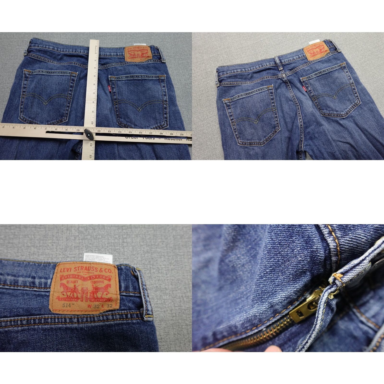 Levi's Levi's 514 Jeans Men 36x30 Blue Dark Wash Denim Stretch Comfort Slim Straight Size US 36 / EU 52 - 8 Thumbnail