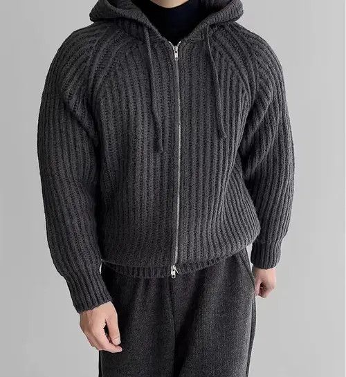 Japanese Brand Vintage Knit Thick Sweater Casual Hooded Jacket Coat Size US M / EU 48-50 / 2 - 5 Thumbnail