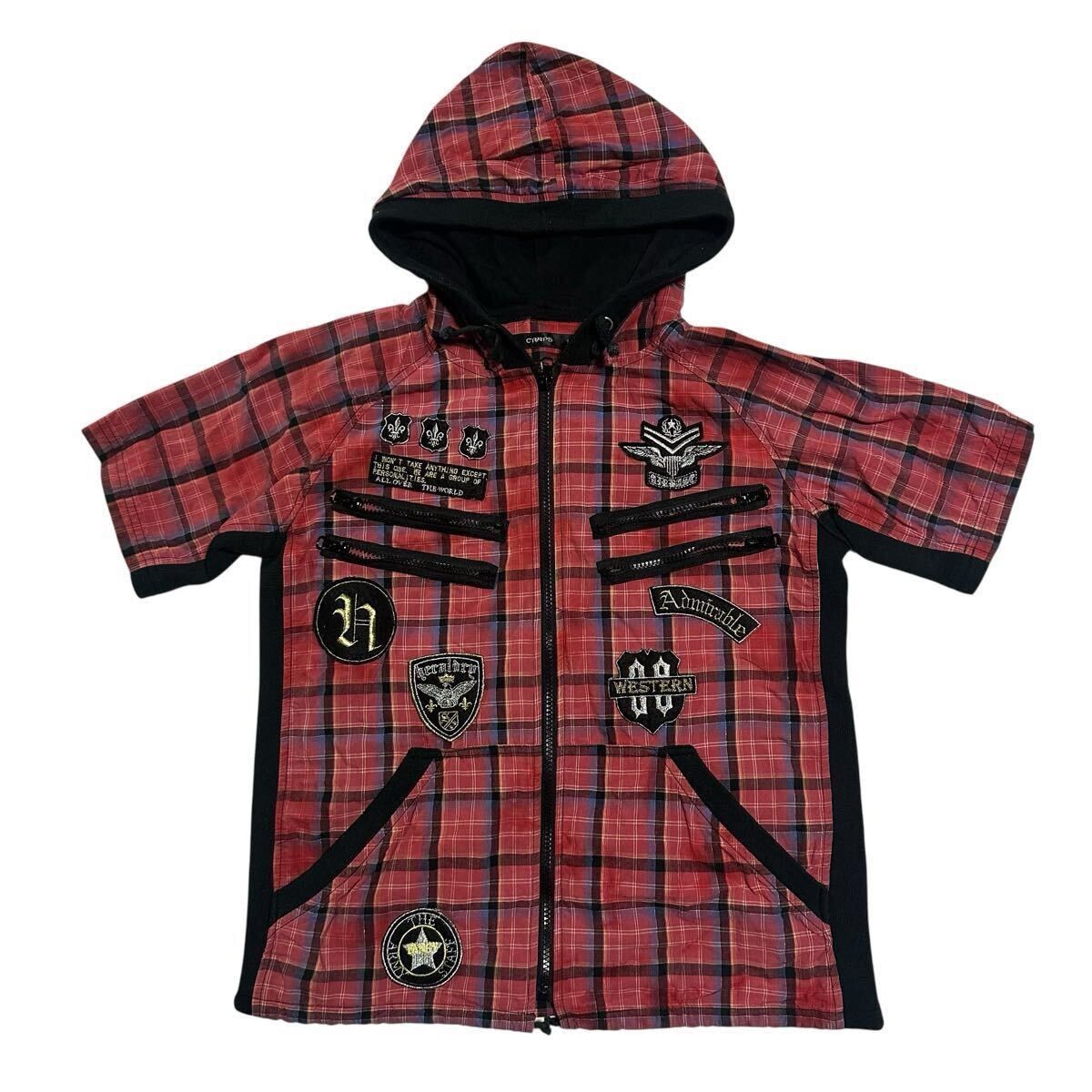 Japanese Label y2K punk hooded plaid shirt
