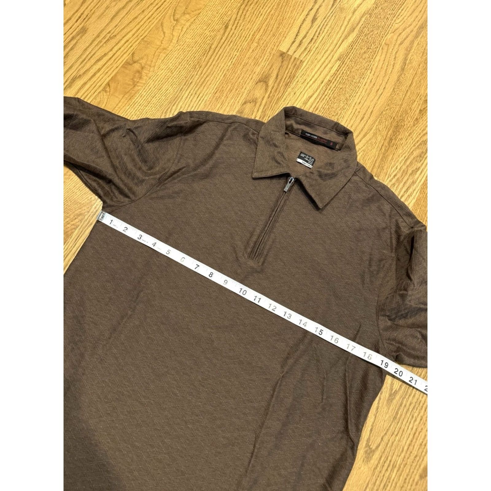 Nike Tiger Woods Nike Golf Polo Shirt Mens S Brown Short Sleeve Zip Up Knit Woven Size US S / EU 44-46 / 1 - 5 Thumbnail