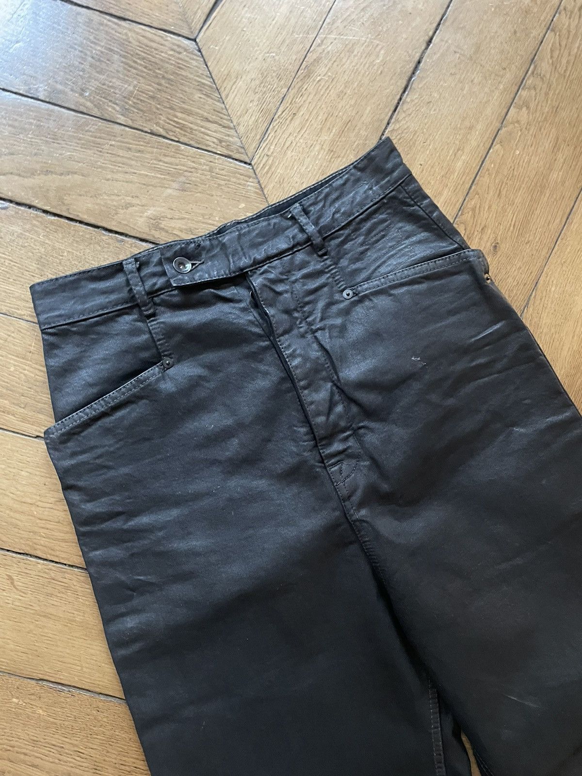 Rick Owens Rick Owens Mastodon Waxed Black Wide Denim Size US 30 / EU 46 - 2 Thumbnail