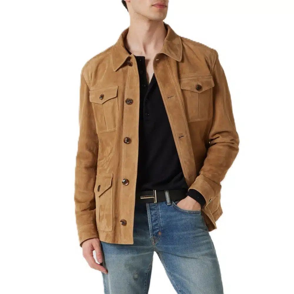 Tom Ford o1loc1c0326 LJM010 Suede Leather Jacket in Brown Size US XXL / EU 58 / 5 - 4 Thumbnail