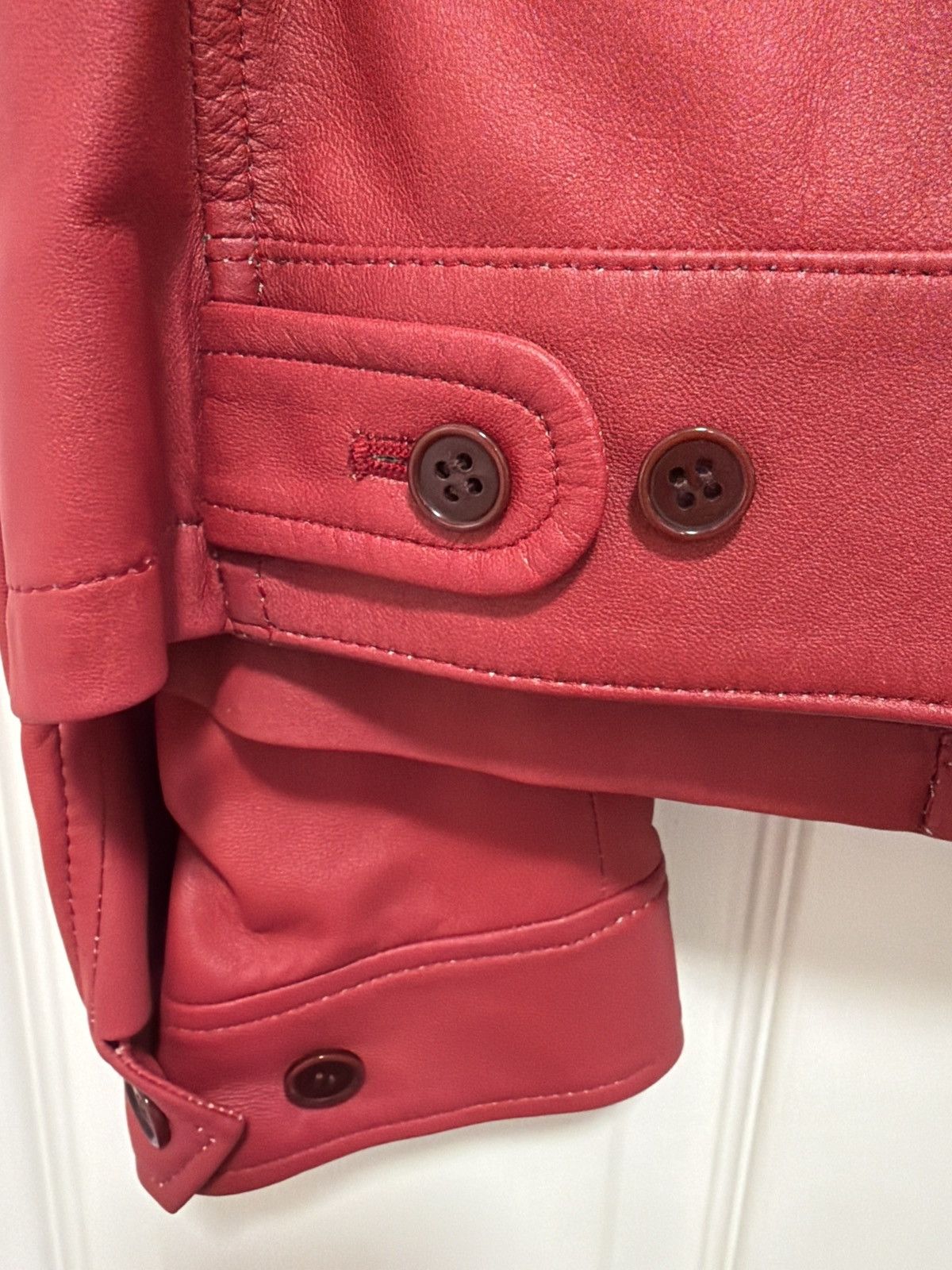Yohji Yamamoto Yohji Yamamoto Red “Modern Girl” Back Printed Leather Jacket Size US S / EU 44-46 / 1 - 6 Thumbnail