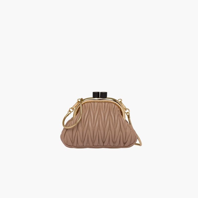 Miu Miu o1la1rc1a0925 Size: OS / Belle Nappa Mini-Bag in Beige Size ONE SIZE - 2 Thumbnail