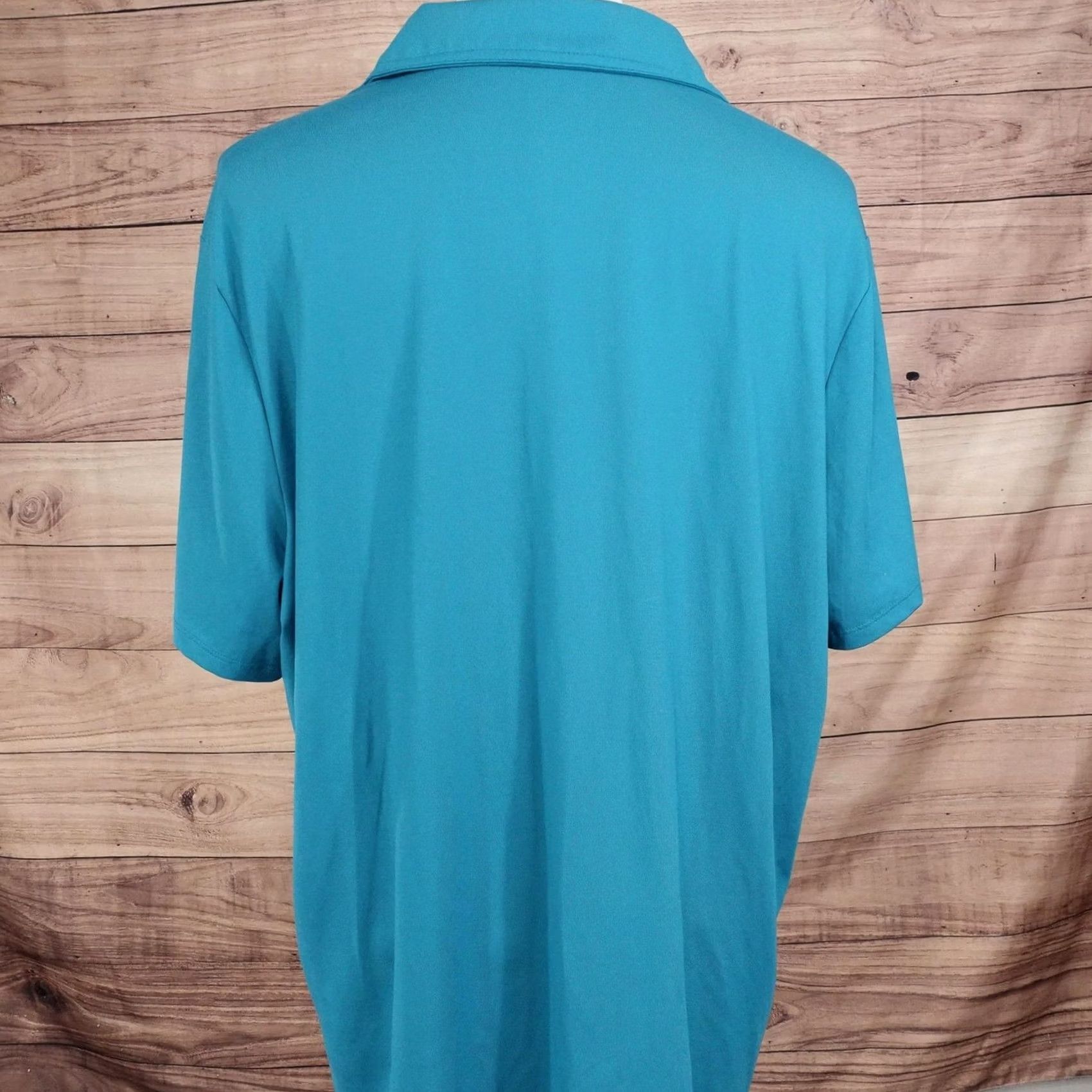 Vintage All In Motion Polo Shirt Mens 2XL Blue Short Sleeve Polyester Spandex Polo Shirt Size US XXL / EU 58 / 5 - 3 Thumbnail